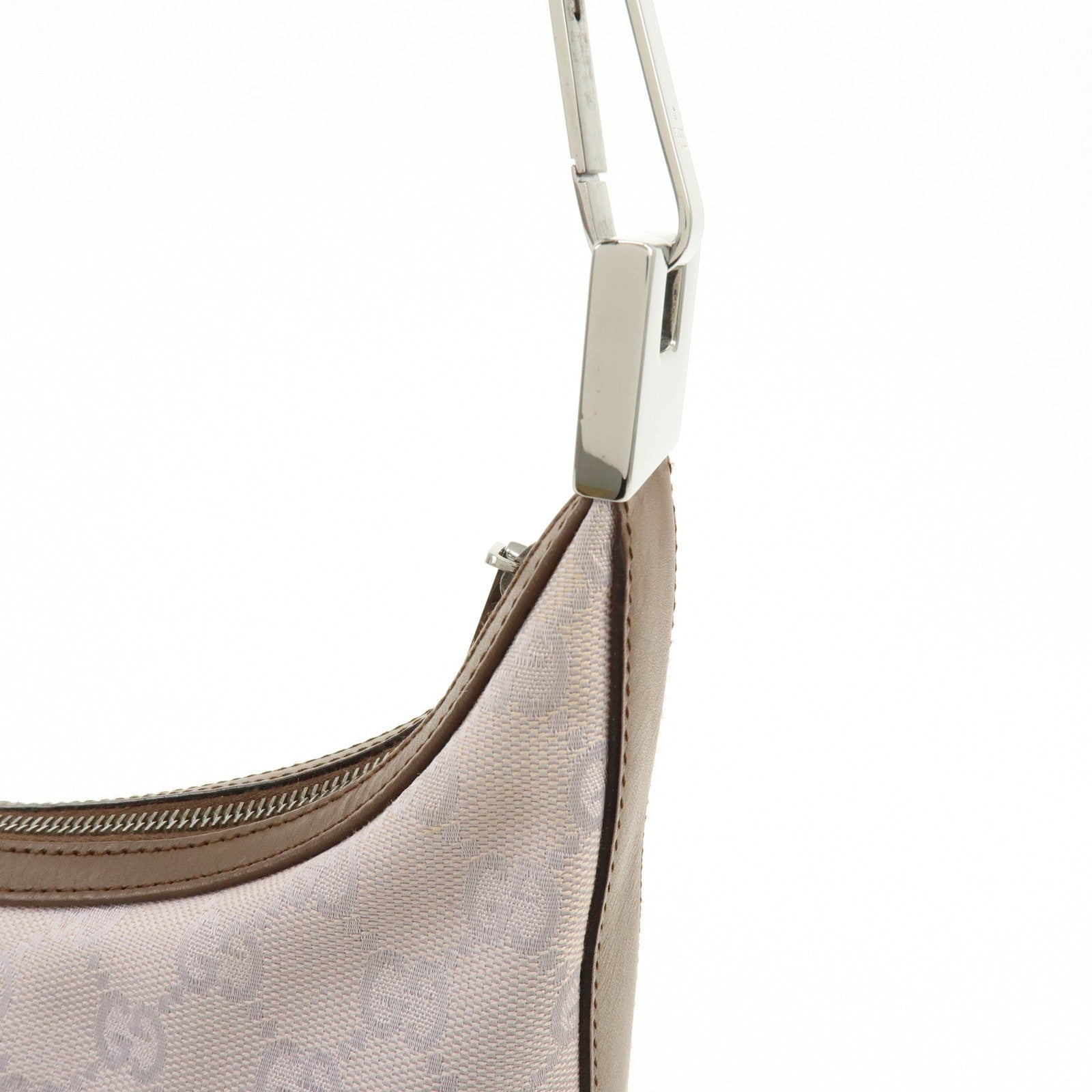 GUCCI GG Canvas Leather Shoulder Bag Hand Bag Purple Brown 01233