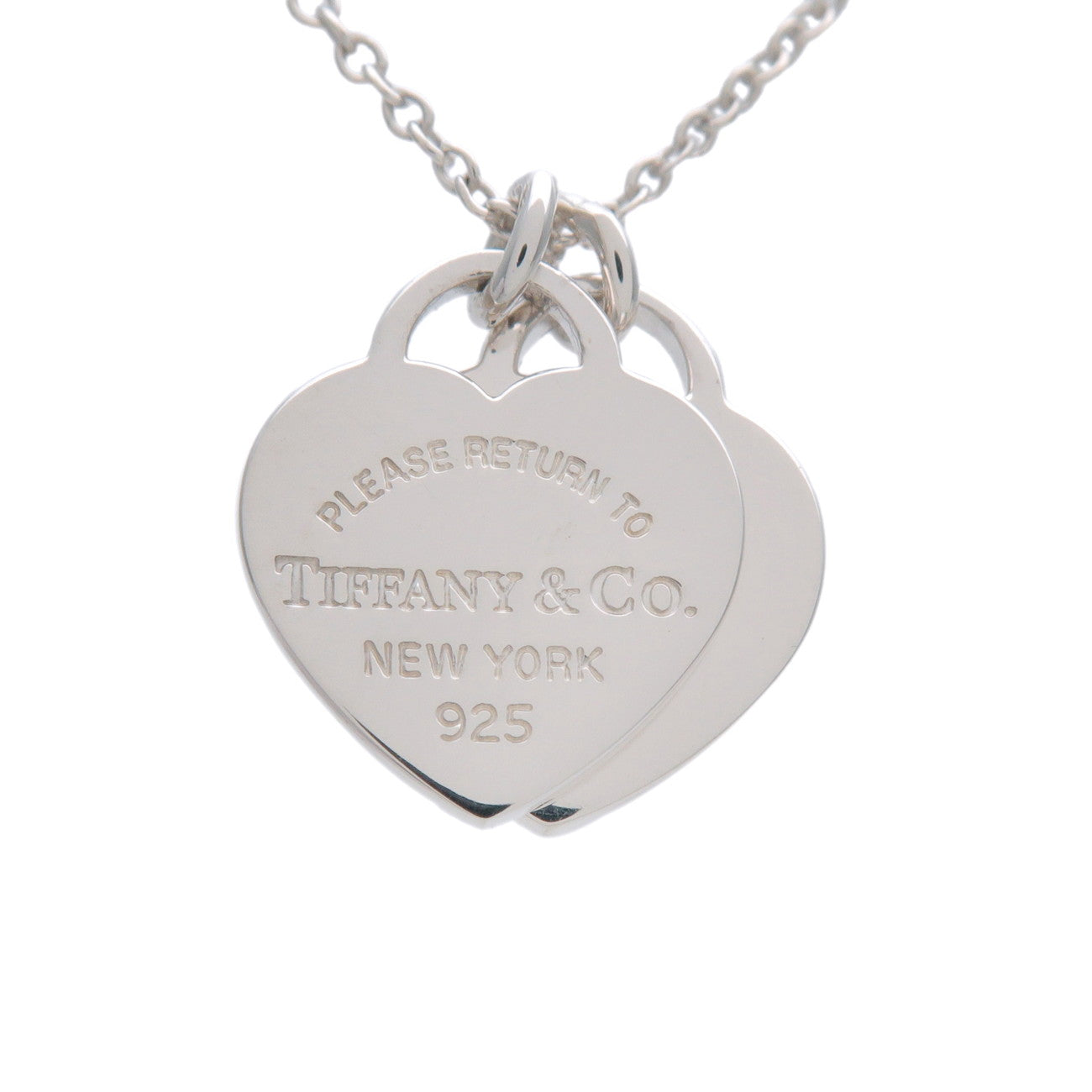 Tiffany & Co Return to Tiffany Mini Double Heart Tag Necklace SV925