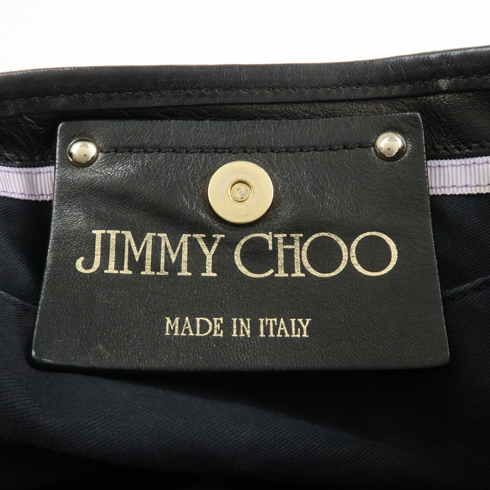 JIMMY CHOO Leopard Canvas Leather Tote Bag Shoulder Bag Ivory Black