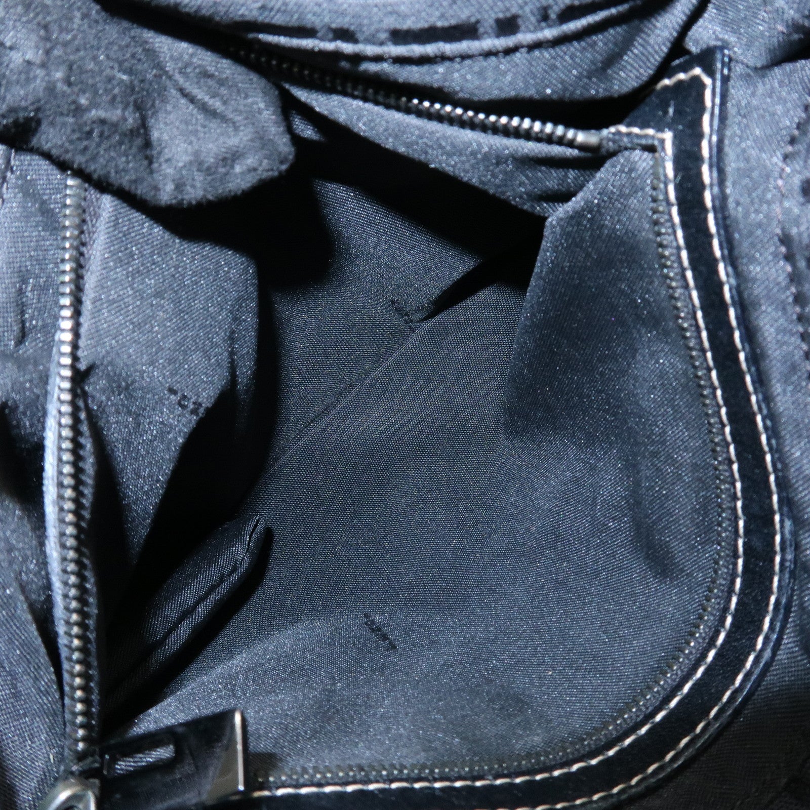 FENDI Mamma Baguette Zucchino Canvas Leather Shoulder Bag 8BR004