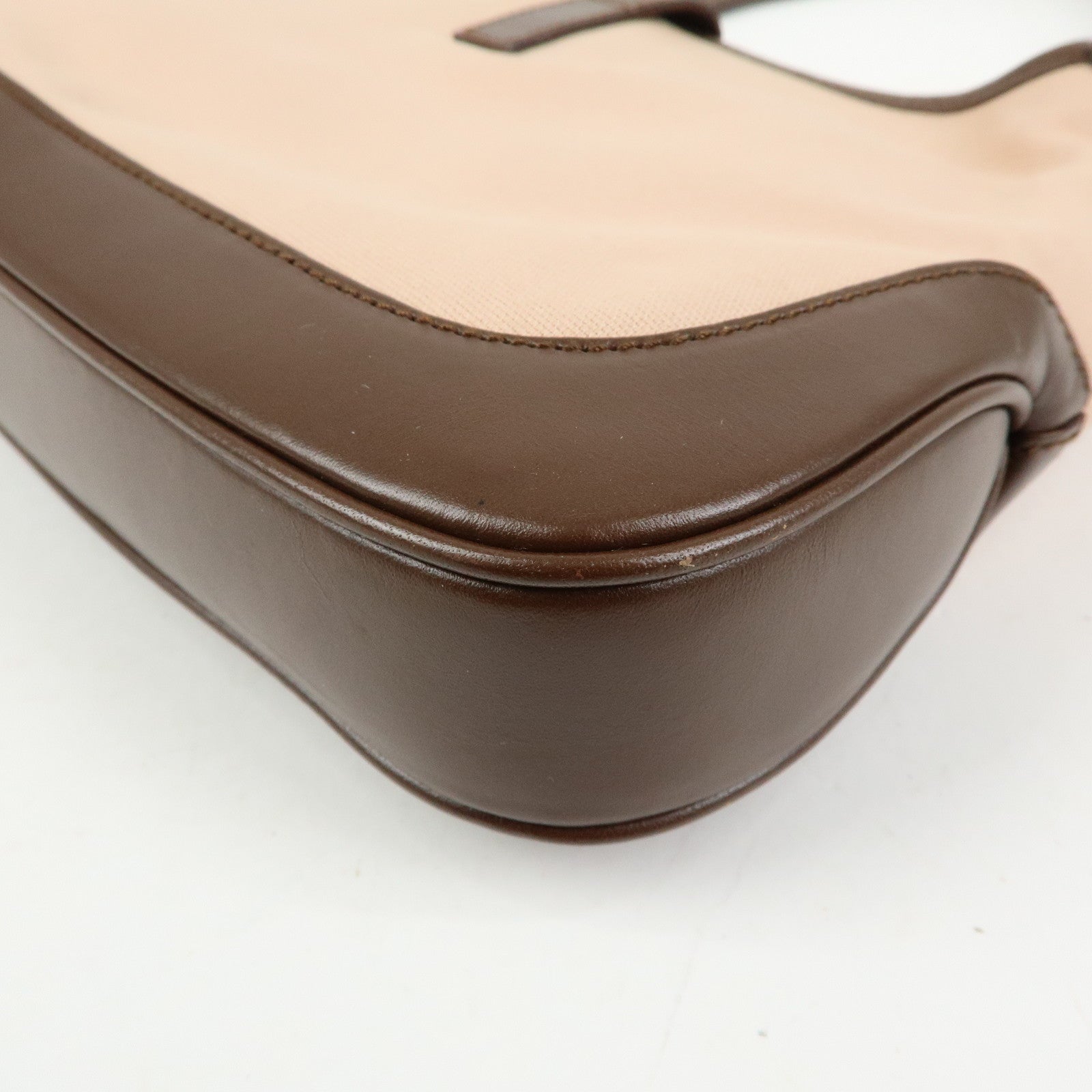 GUCCI Jackie Canvas Leather Shoulder Bag Pink Brown 001・3785