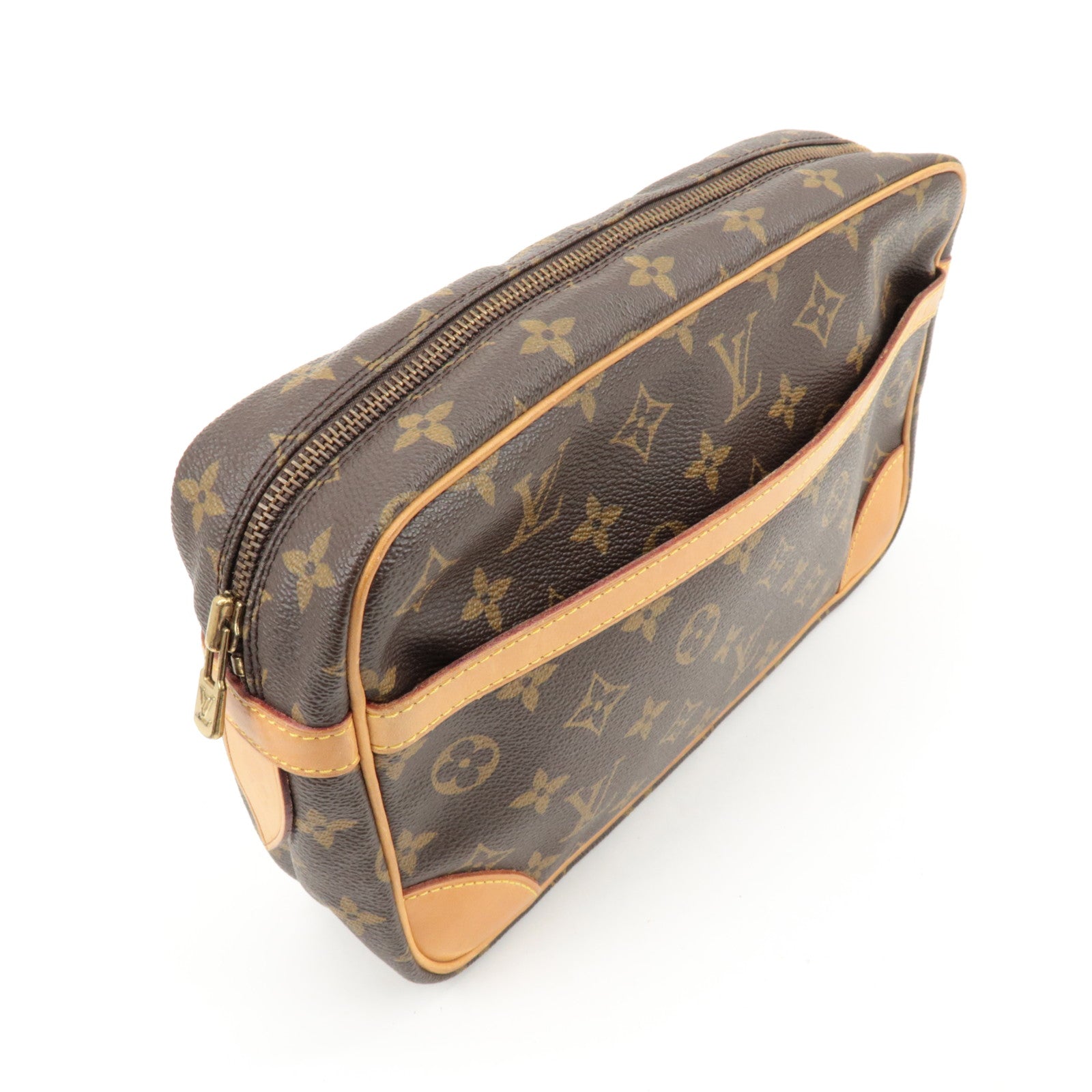 Louis Vuitton Monogram Compiegne 28 Pouch Clutch Bag Brown M51845 Used