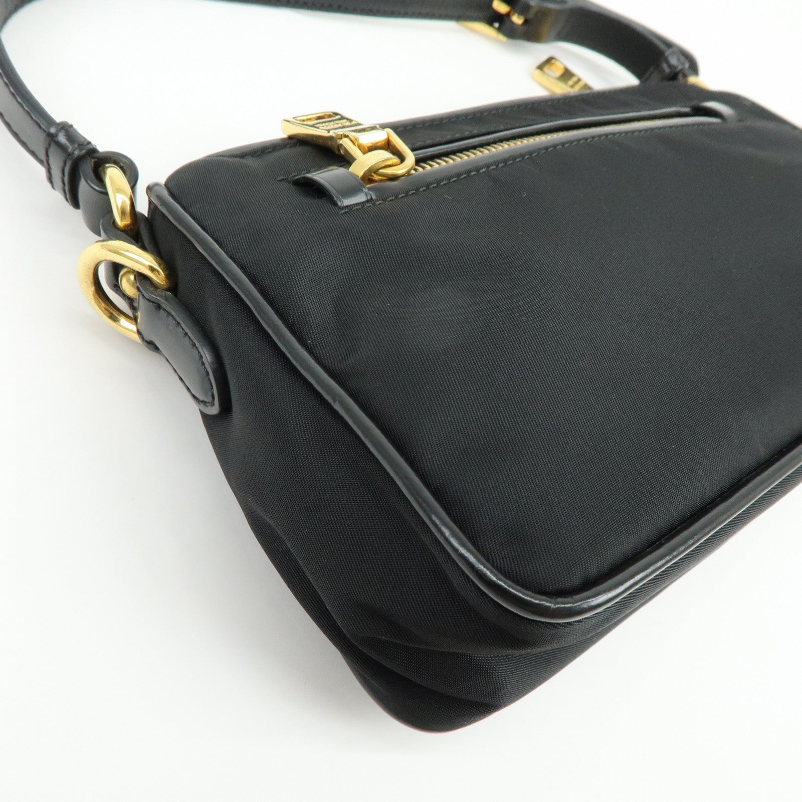 PRADA Triangle Logo Nylon 2Way Bag Hand Bag Shoulder Bag BN1833