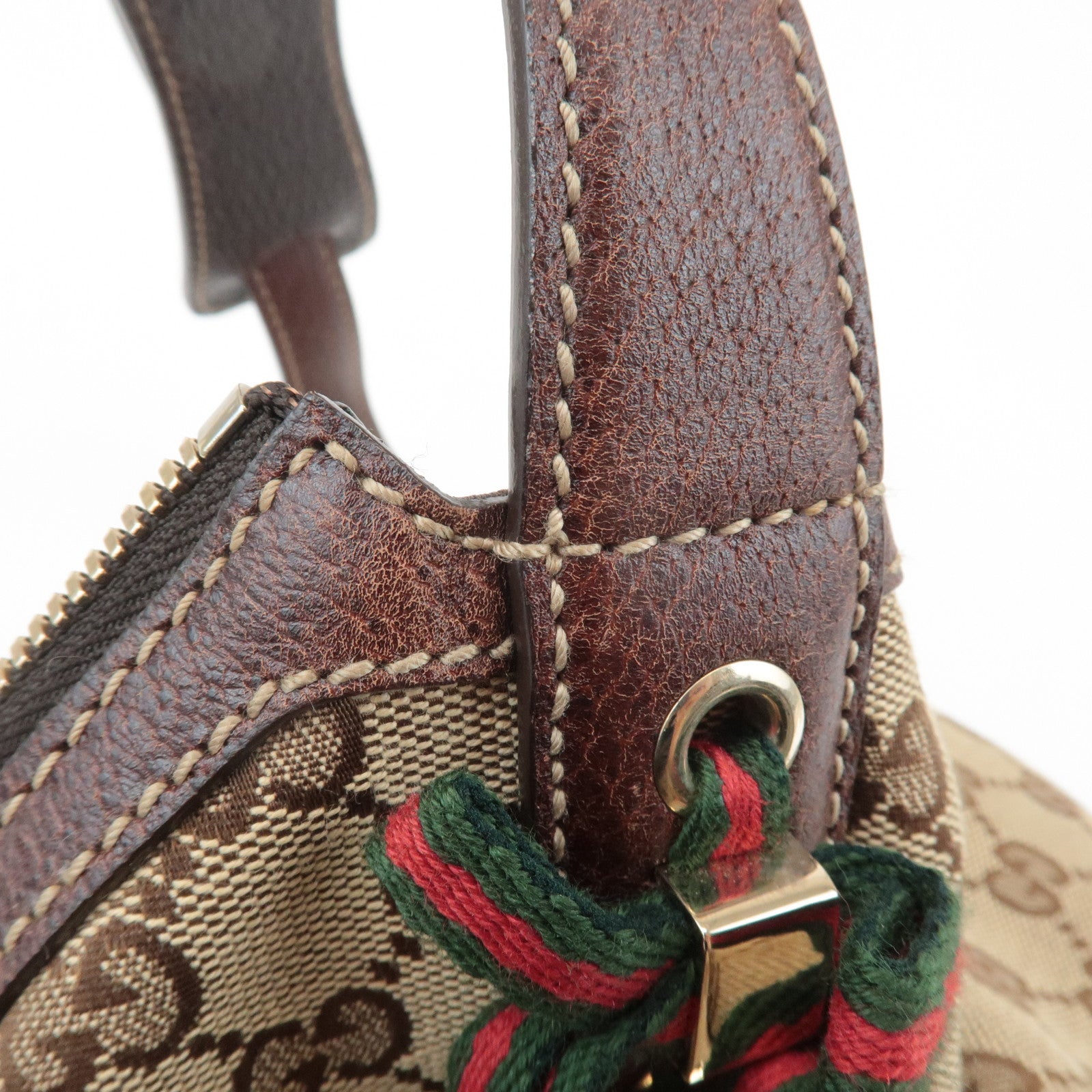 GUCCI Sherry Princy GG Canvas Leather Shoulder Bag Beige Brown 162895 Used