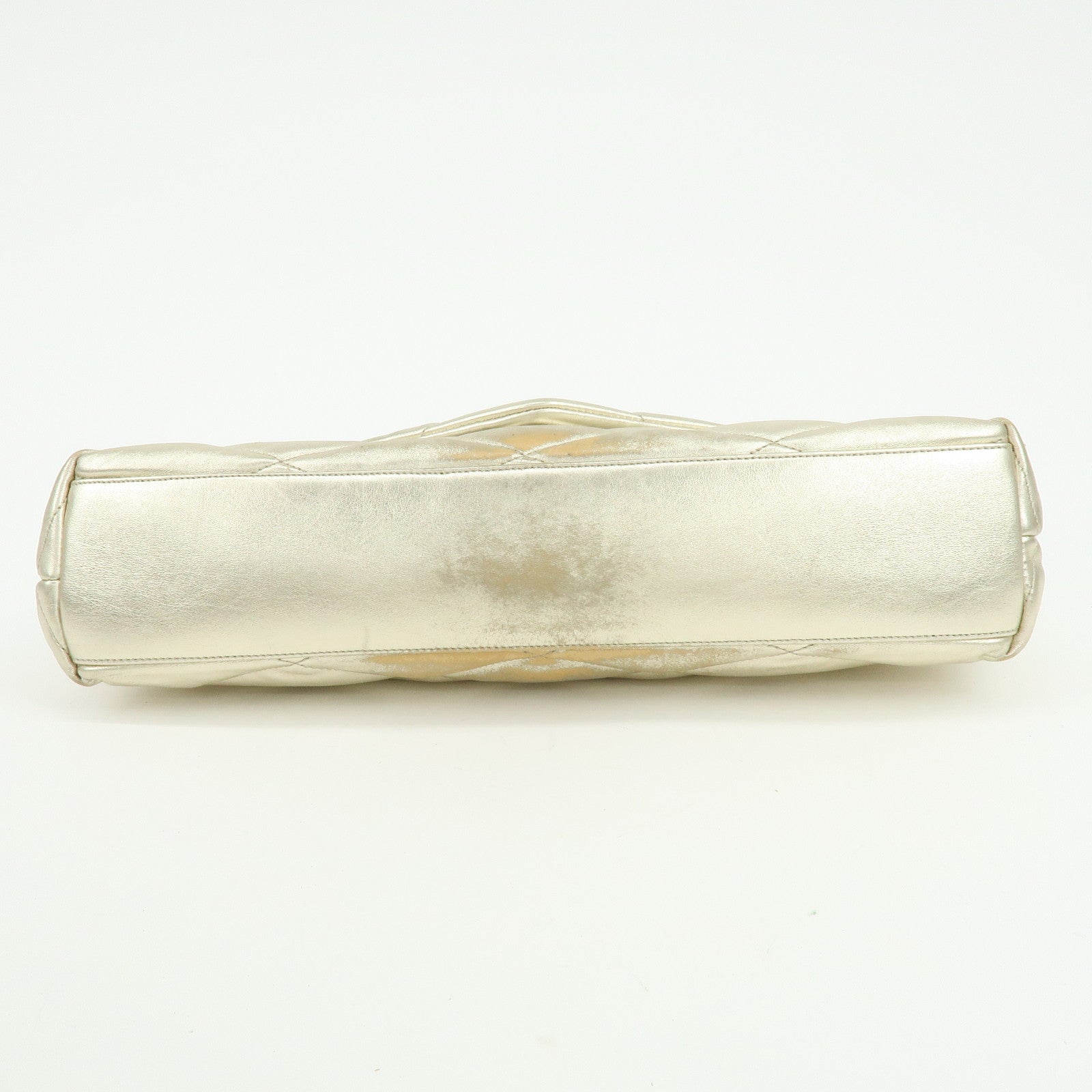 SAINT LAURENT PARIS Sade Leather Clutch Bag Gold 1655004