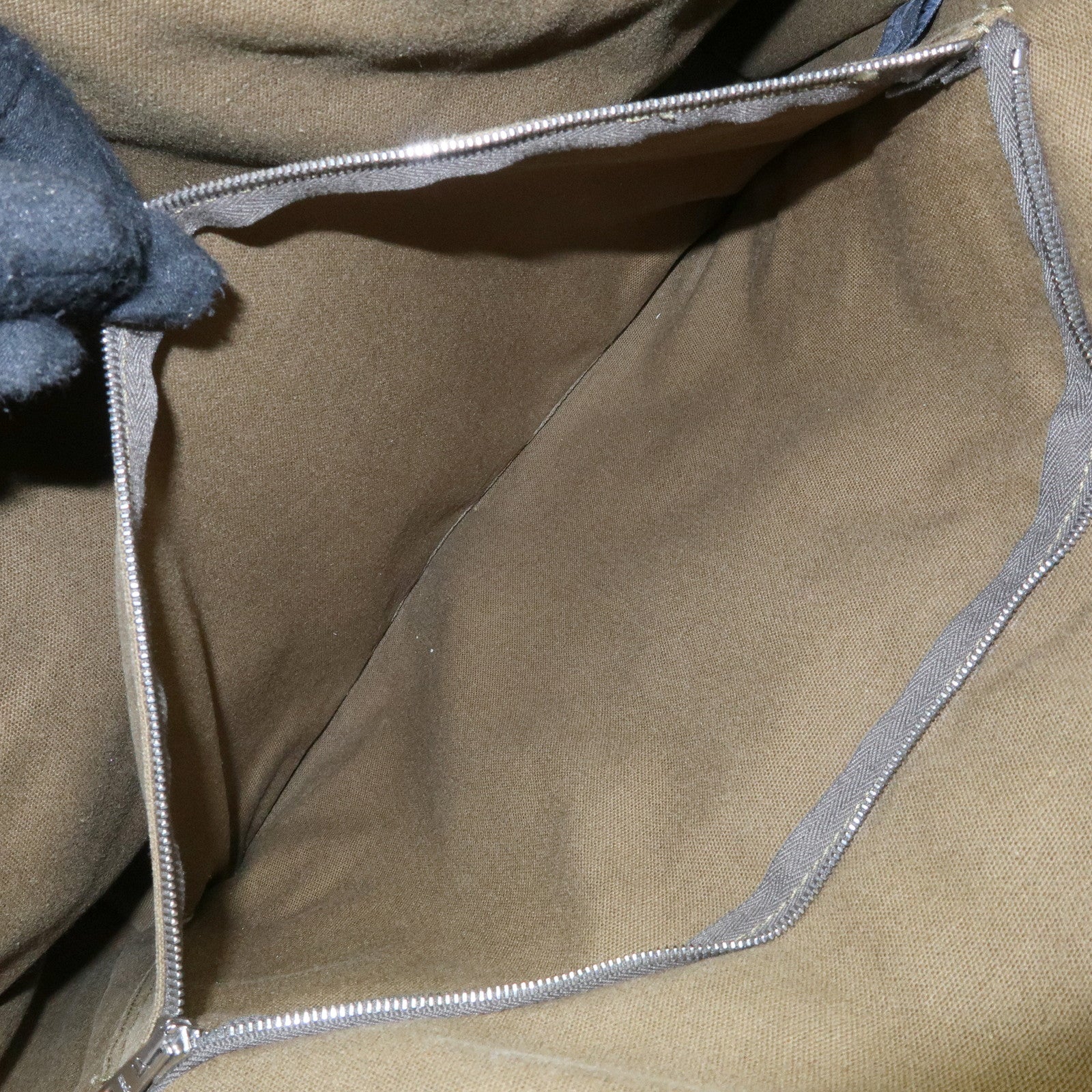 HERMES Fourre Tout Bassas MM Cotton Shoulder Bag Khaki