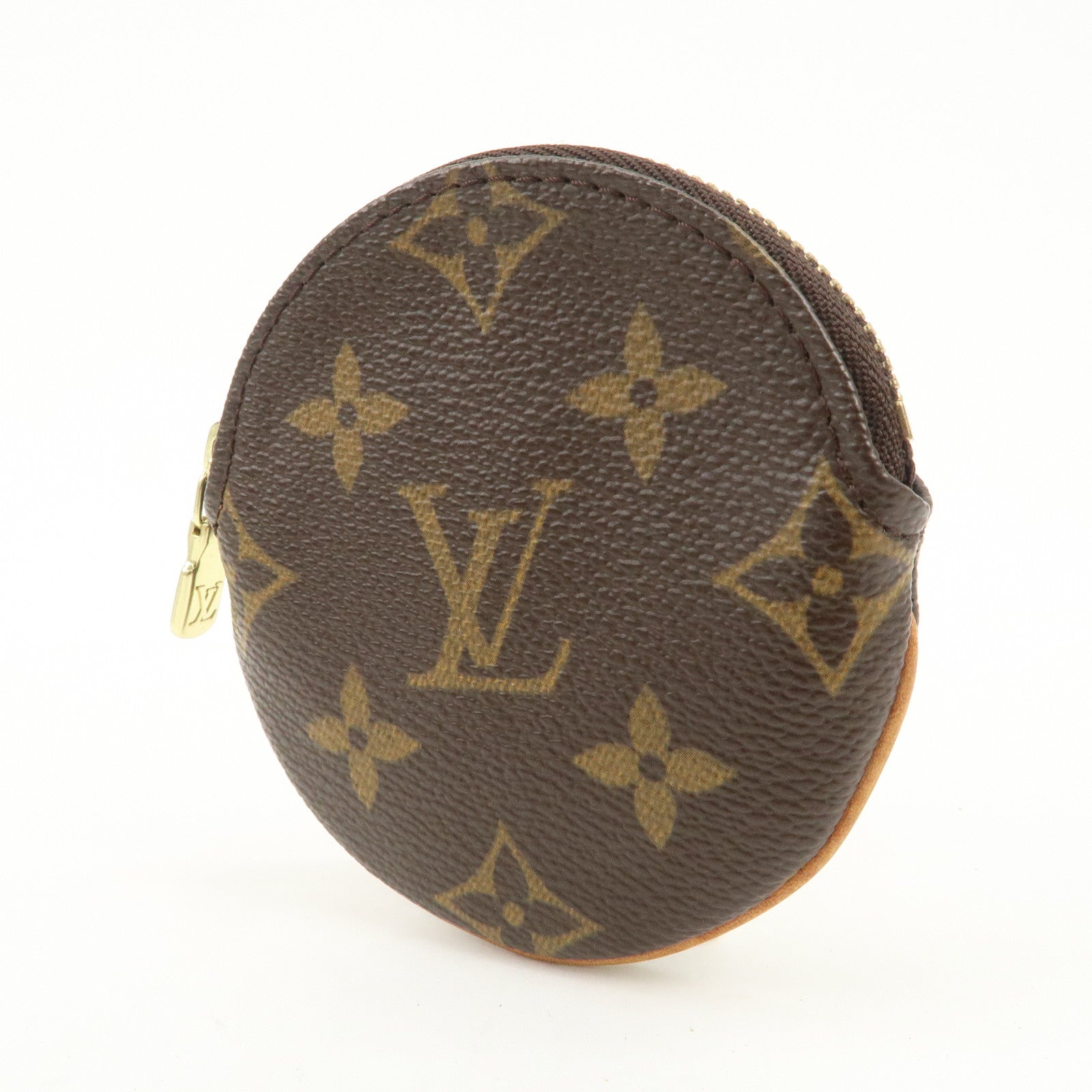 Louis Vuitton Monogram Porte Monnaie Rond Coin Case Brown M61926 Used
