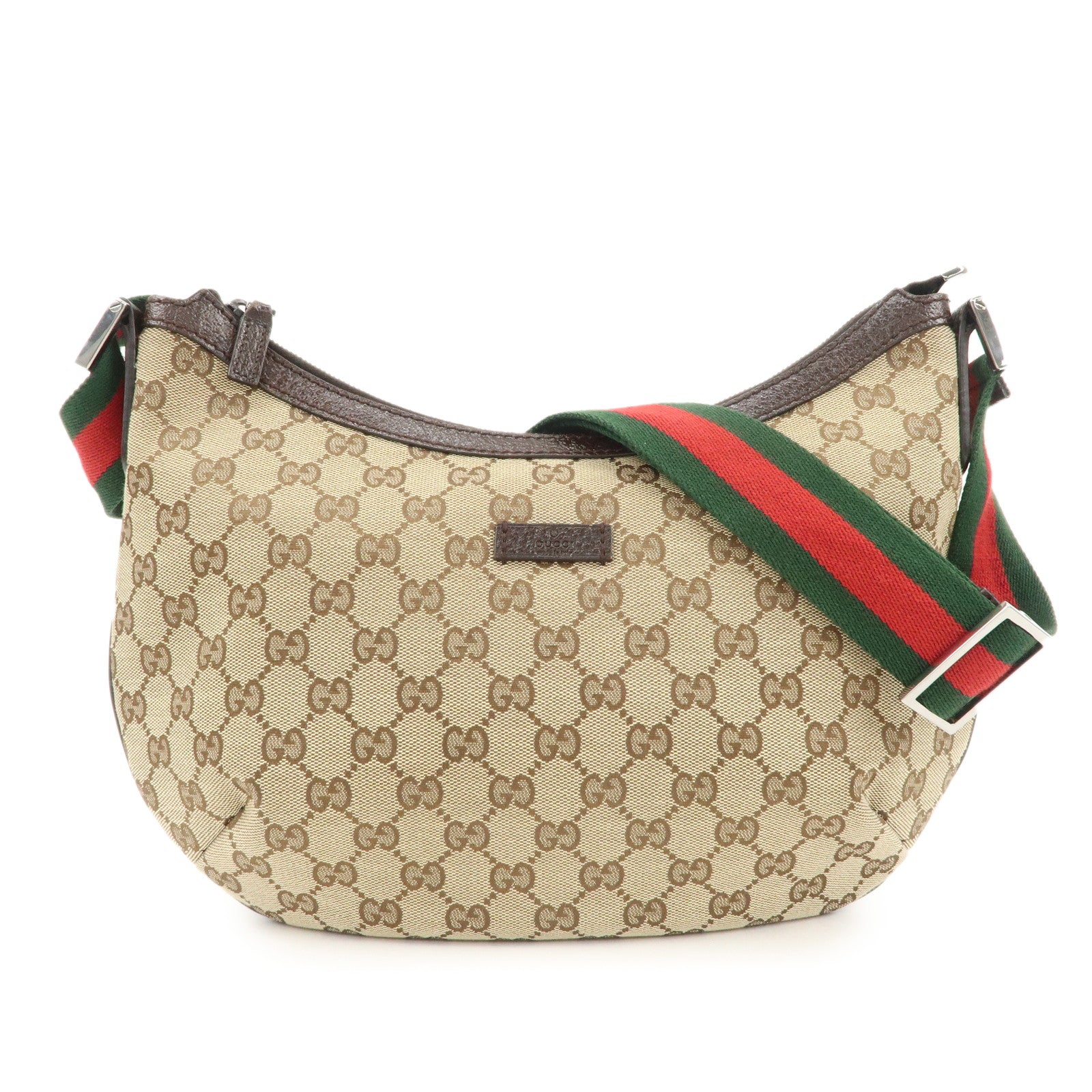 GUCCI Sherry GG Canvas Leather Shoulder Bag Beige Brown 181092