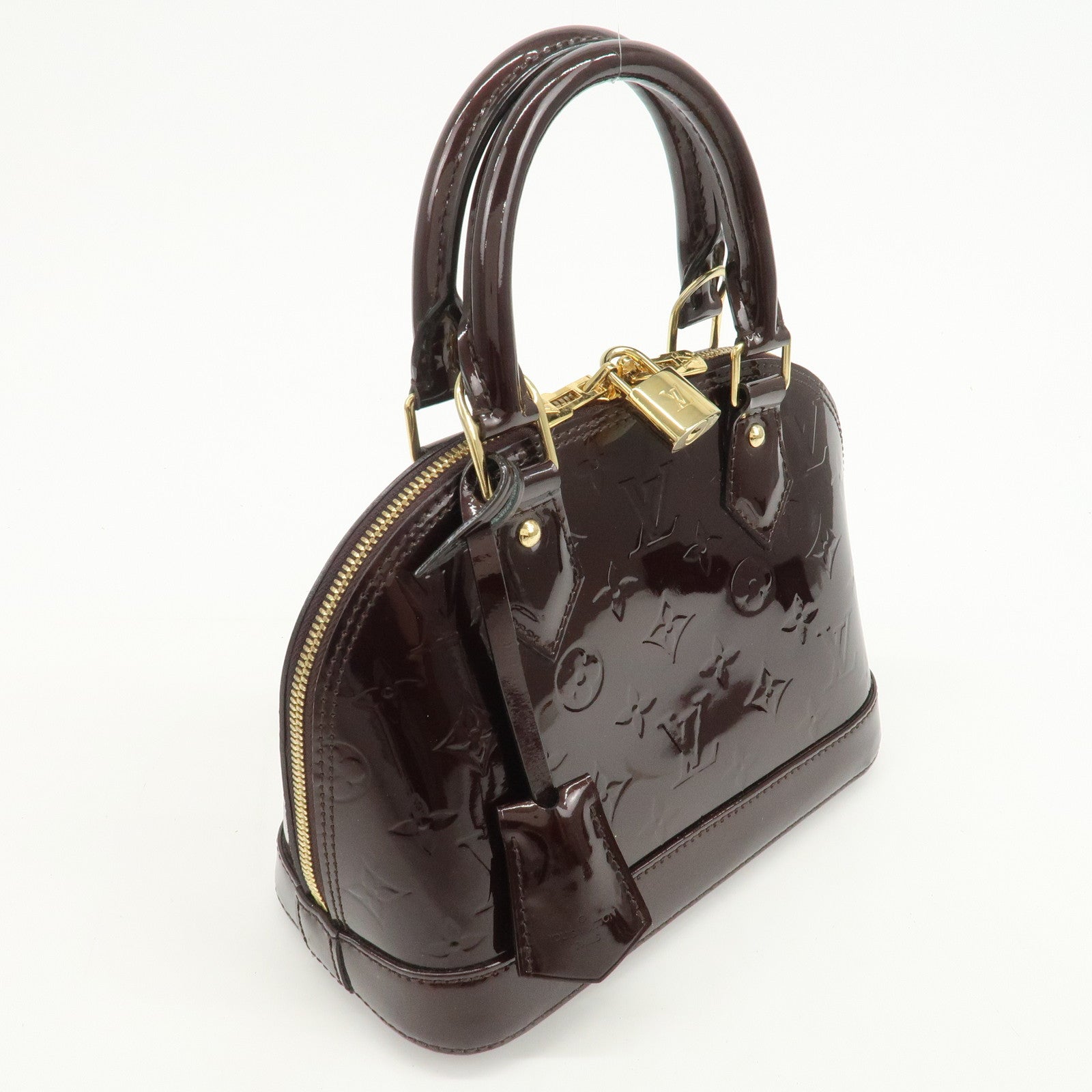 Louis Vuitton Monogram Vernis Alma BB 2Way Hand Bag Amarante M91678