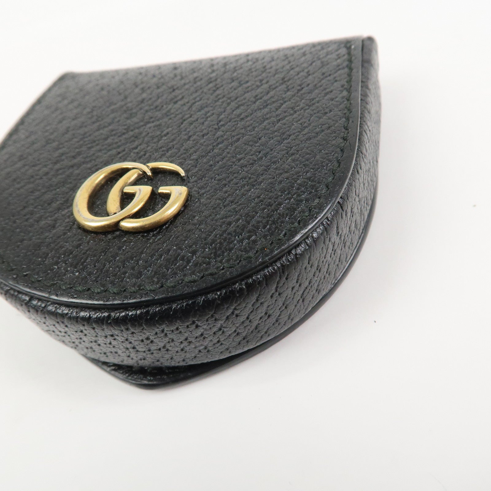 GUCCI GG Marmont Leather Compact Wallet Coin Case Black 450940