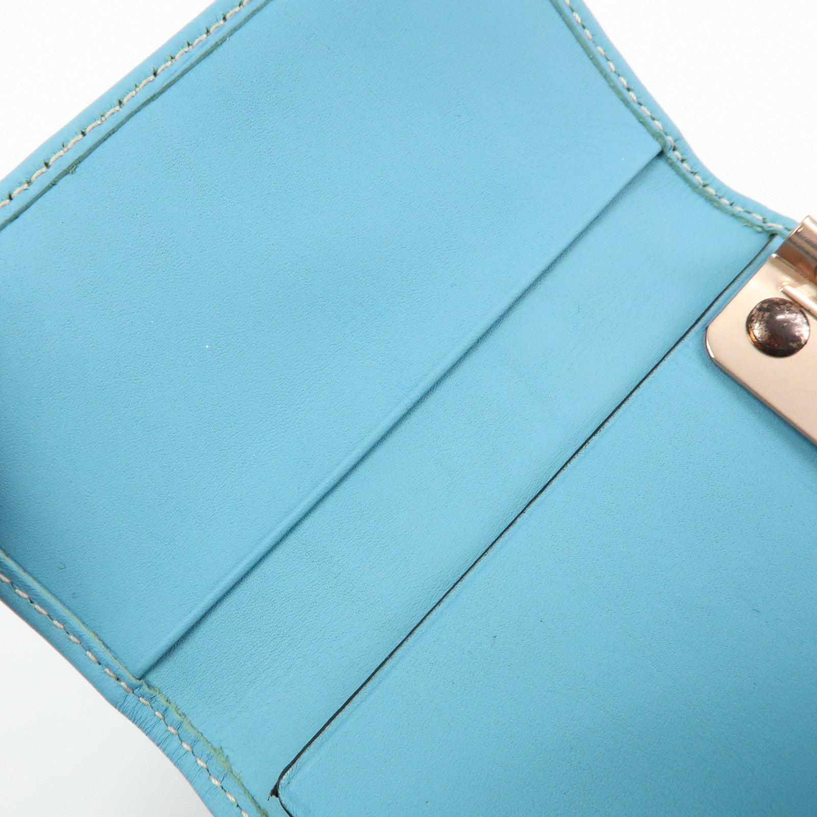 GUCCI GG Canvas Leather 6 Ring Key Case Light Blue Beige 120930
