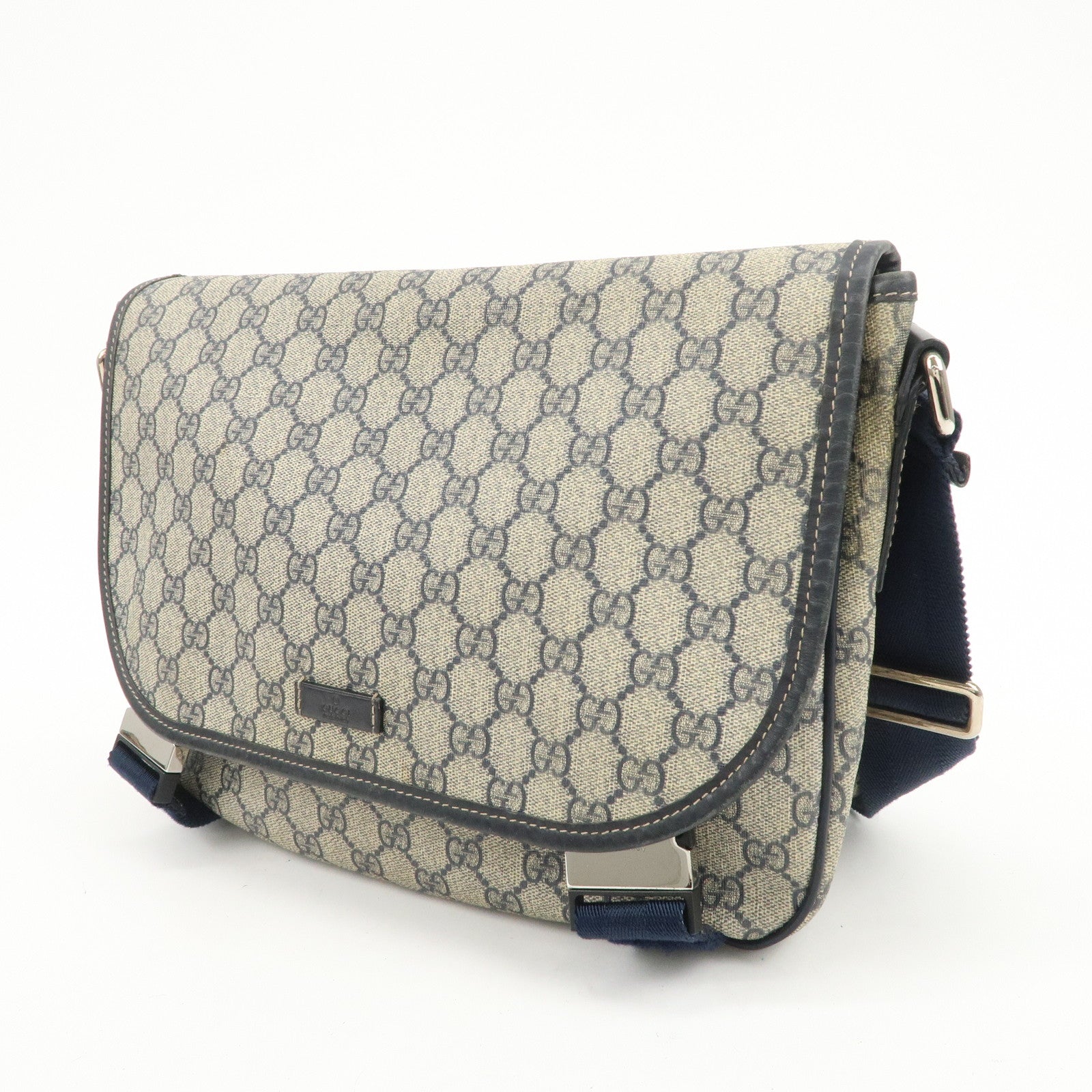 GUCCI GG Supreme Shoulder Bag Messenger Bag Beige Navy 201732
