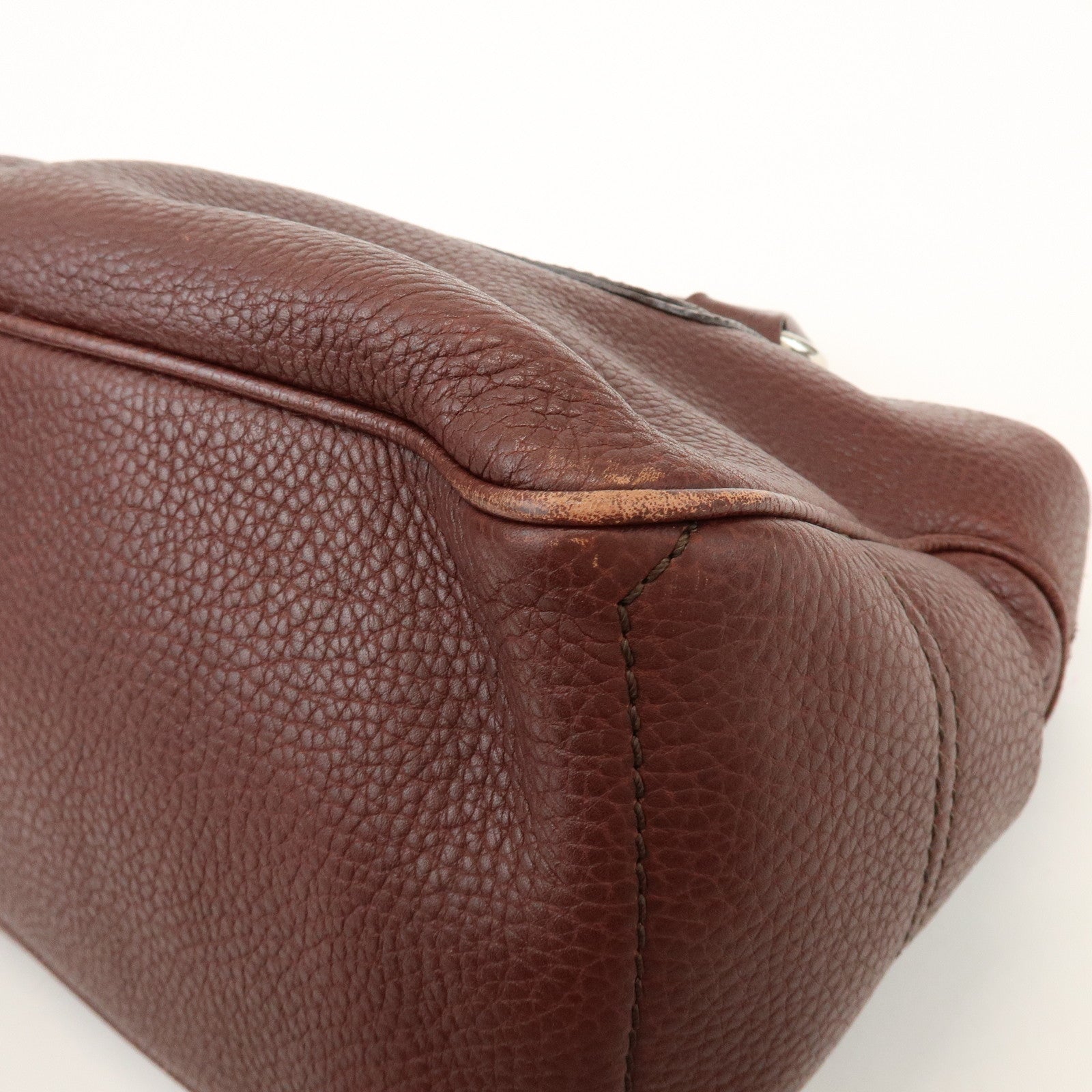 CELINE Leather Boogie Bag Hand Bag Tote Bag Brown