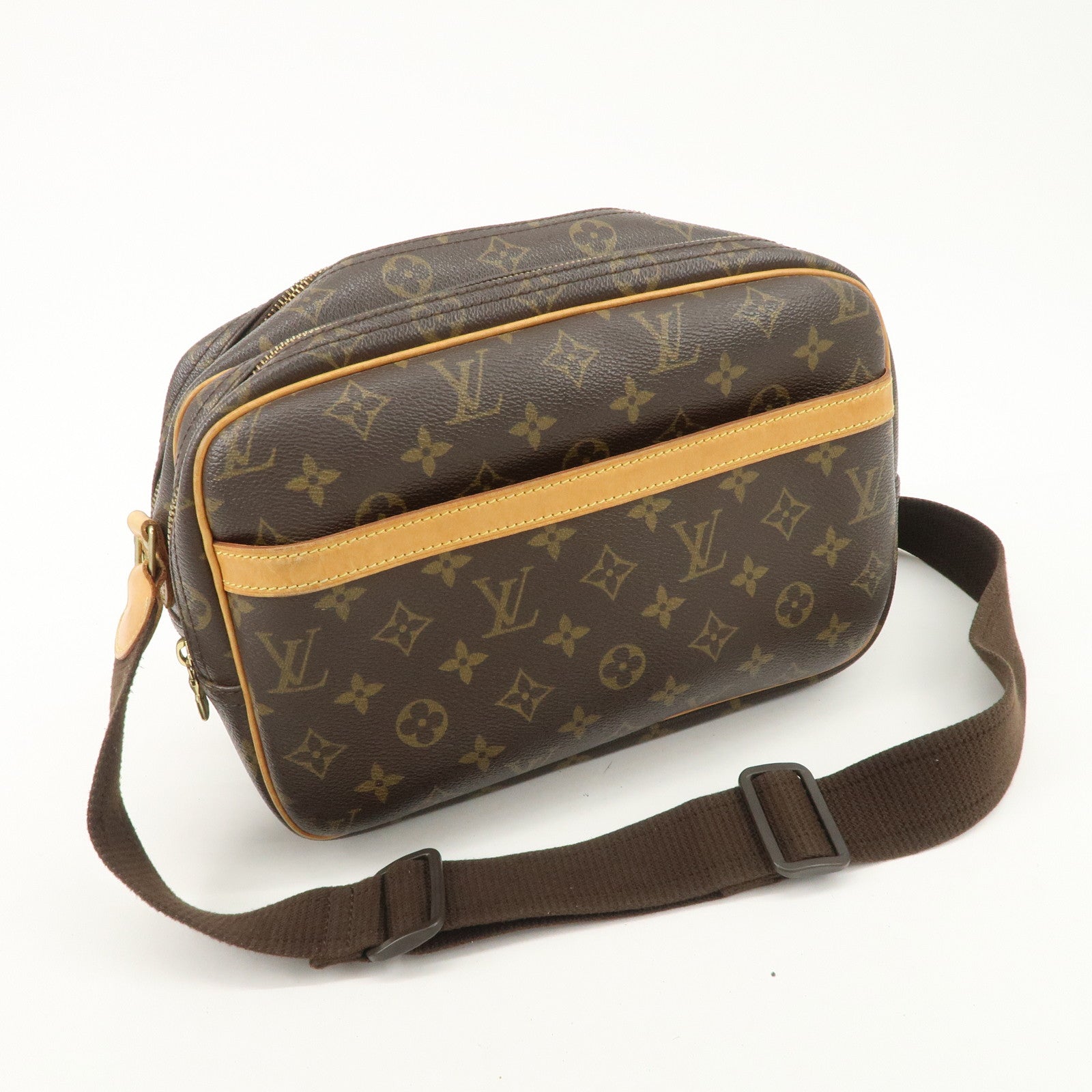 Louis Vuitton Monogram Reporter PM Shoulder Bag Brown M45254 Used