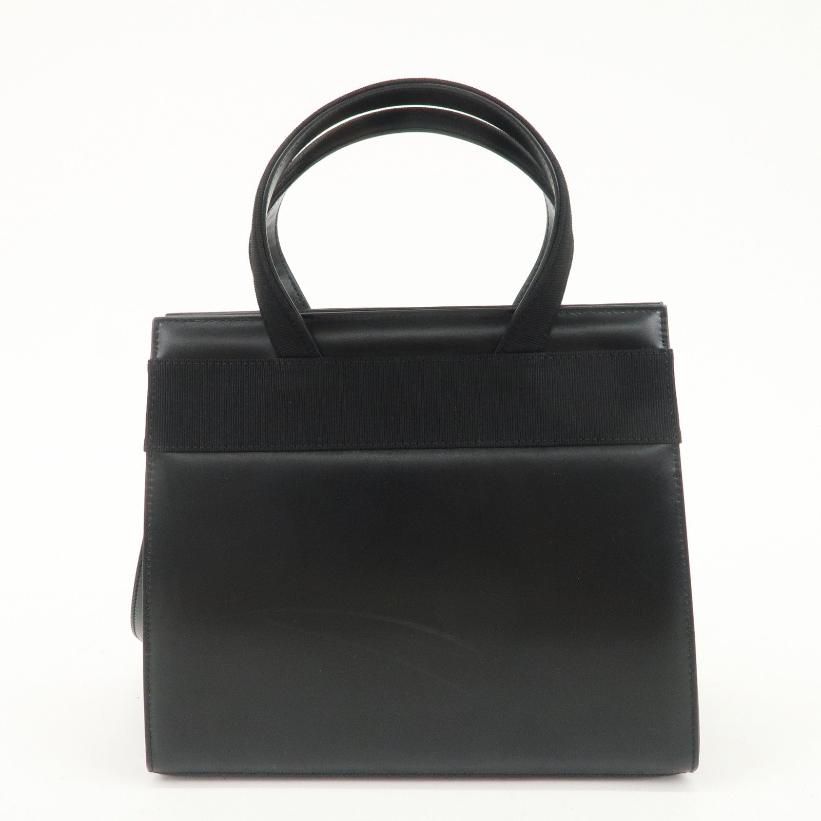 Ferragamo Vara Leather 2Way Hand Bag Shoulder Bag Black Used