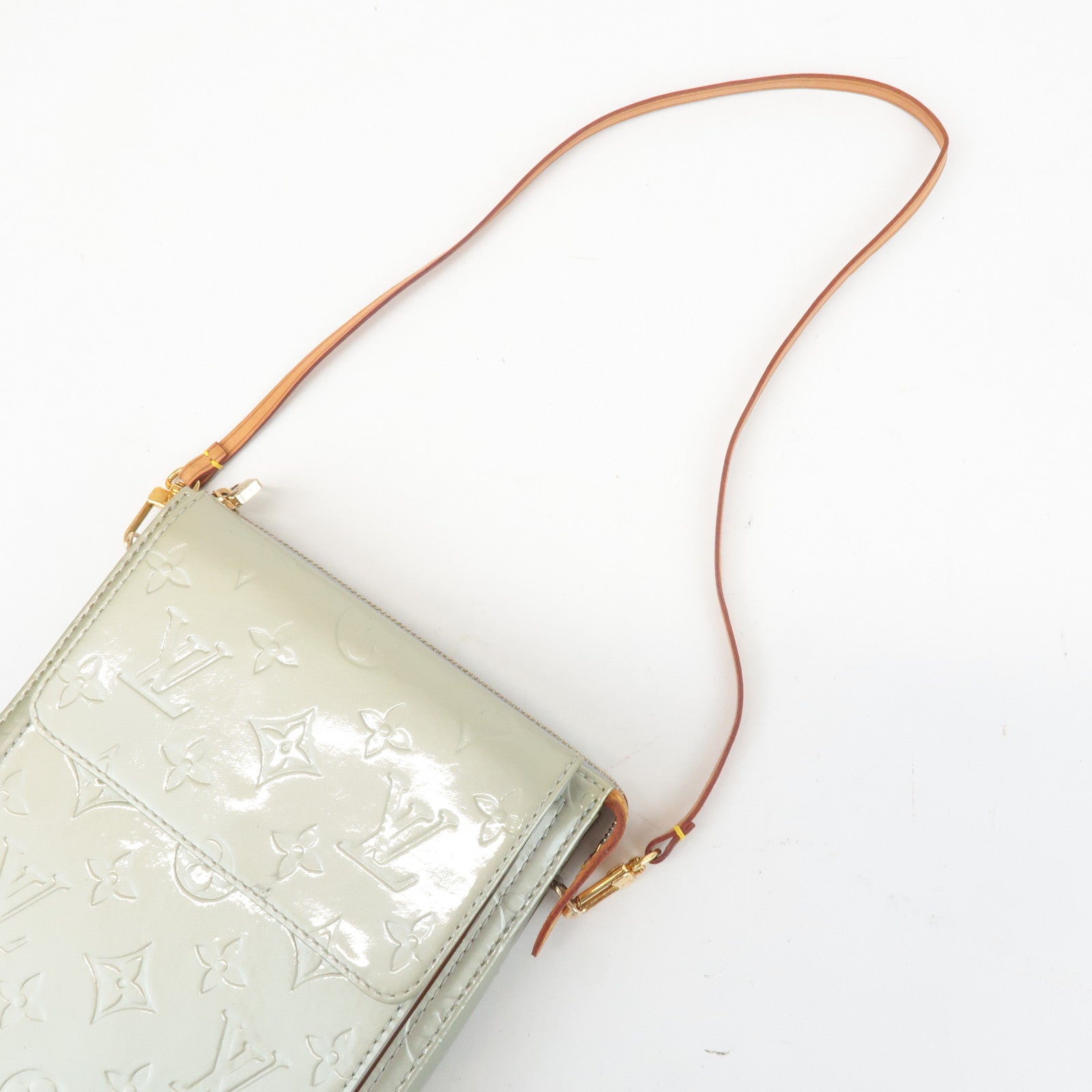 Louis Vuitton Monogram Vernis Motto Shoulder Bag Gray M91030 Used