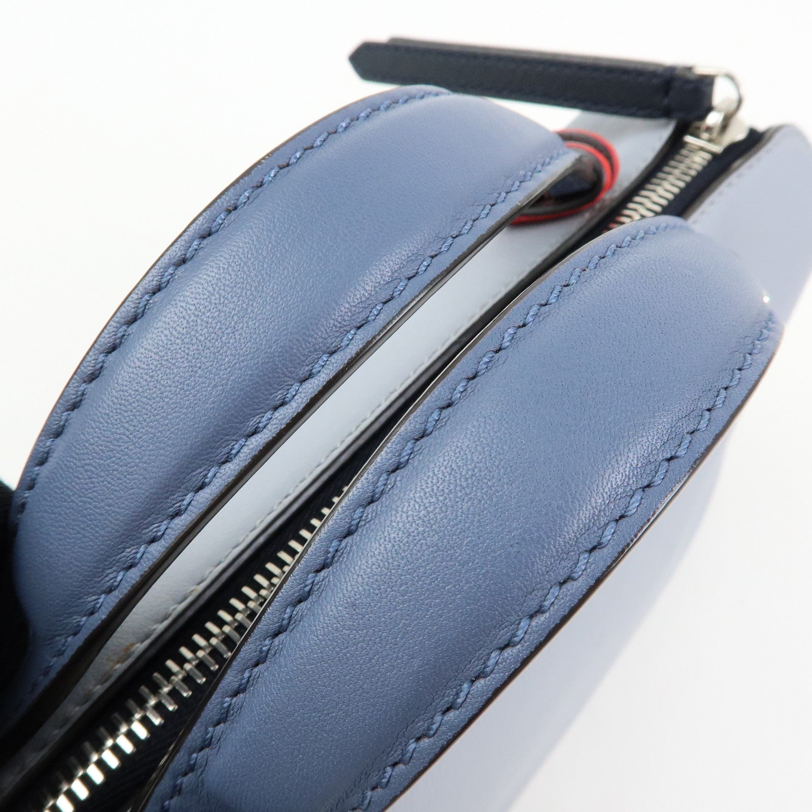 FENDI By The Way Leather Medium 2Way Bag Shoulder Bag Blue 8BL124