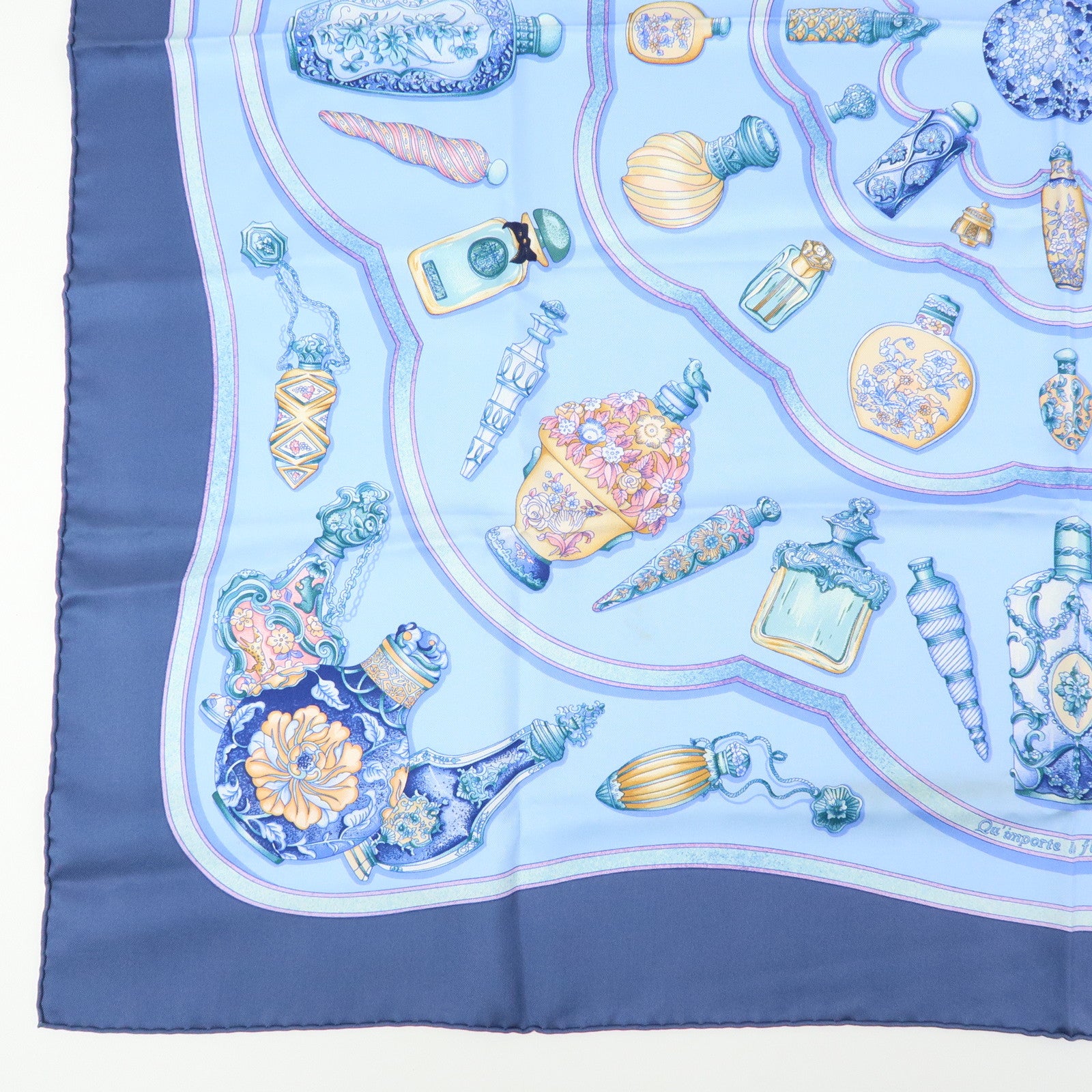 Hermes Carre 90 Silk 100% Scarf Pourvu qu'on ait l'ivresse Navy