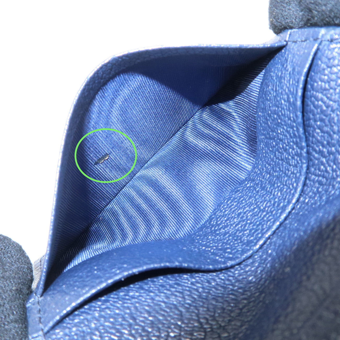 MIUMIU Logo Madras Leather Card Case Pass Case Navy 5MC320 Used