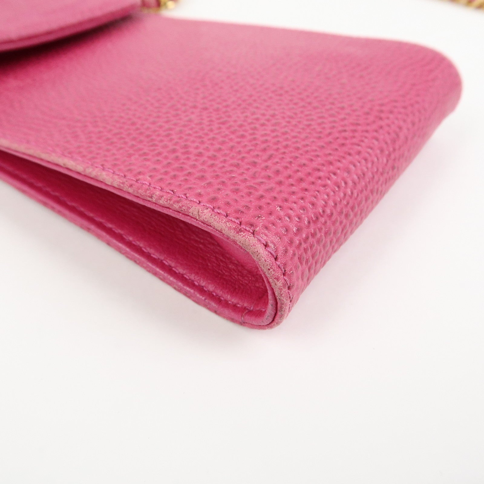 CHANEL COCO Mark Caviarskin Small Shoulder Bag Phone Bag Pink Gold