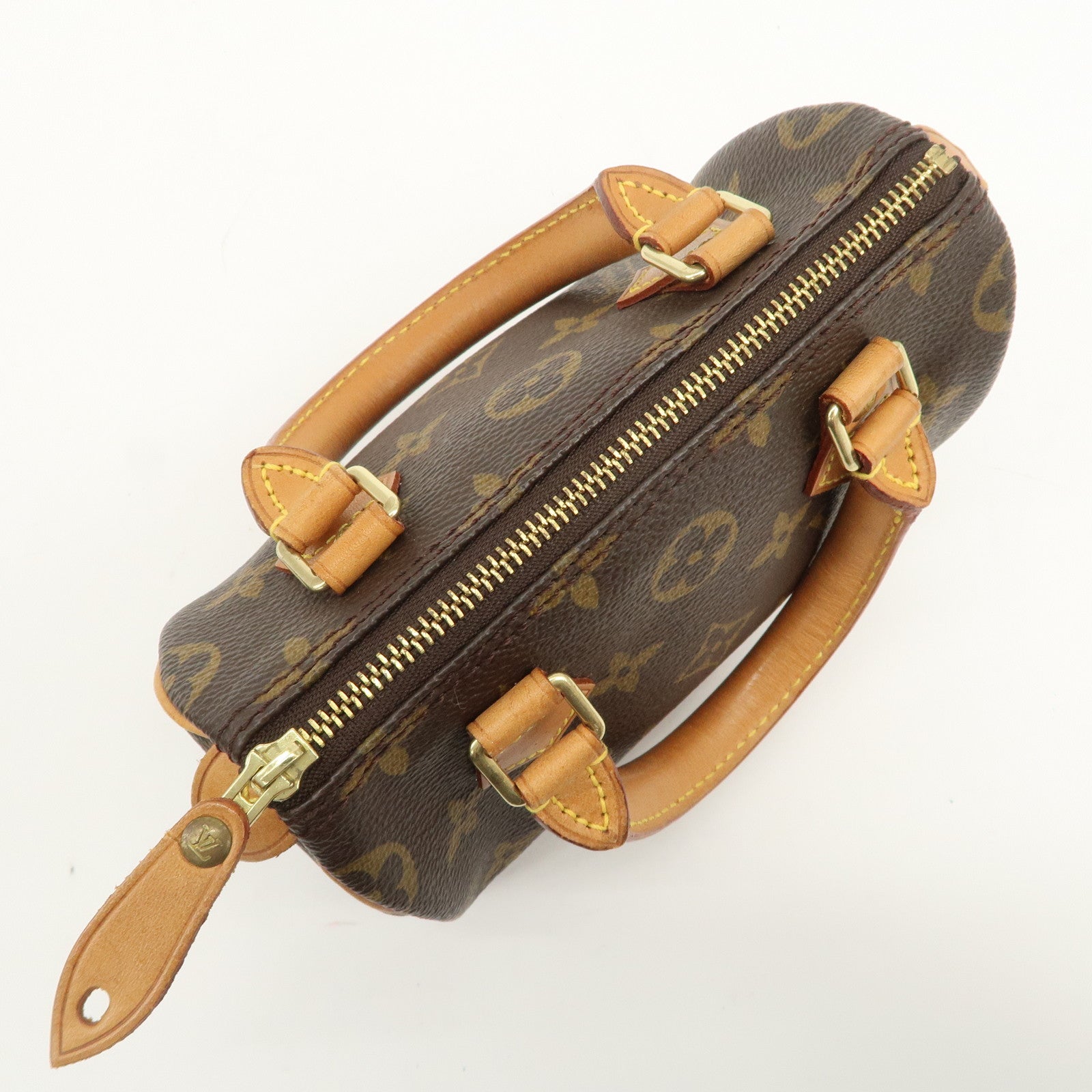 Louis Vuitton Monogram Mini Speedy Hand Bag & Strap Brown M41534