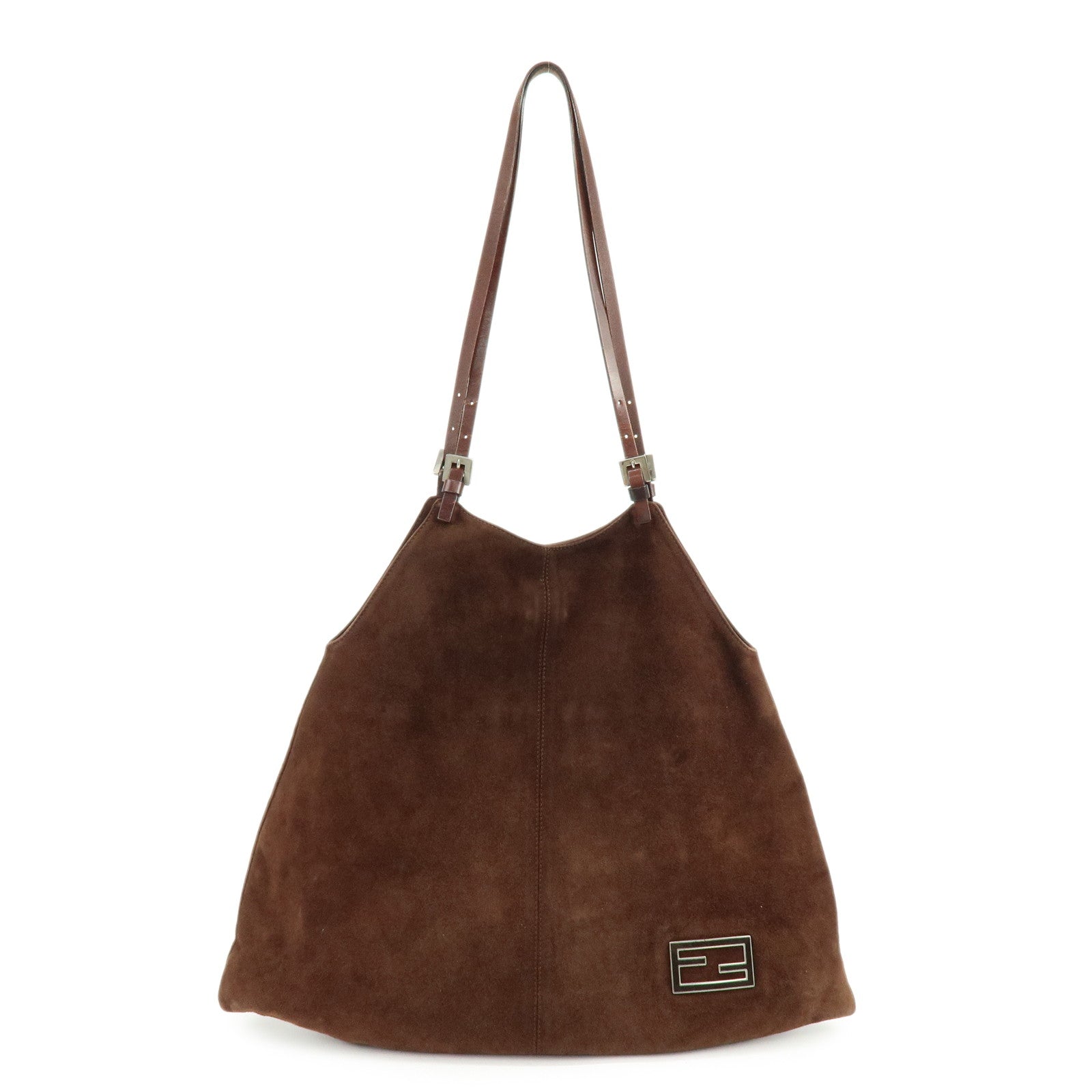 FENDI Suede Tote Bag Hand Bag Shoulder Bag Brown 26690
