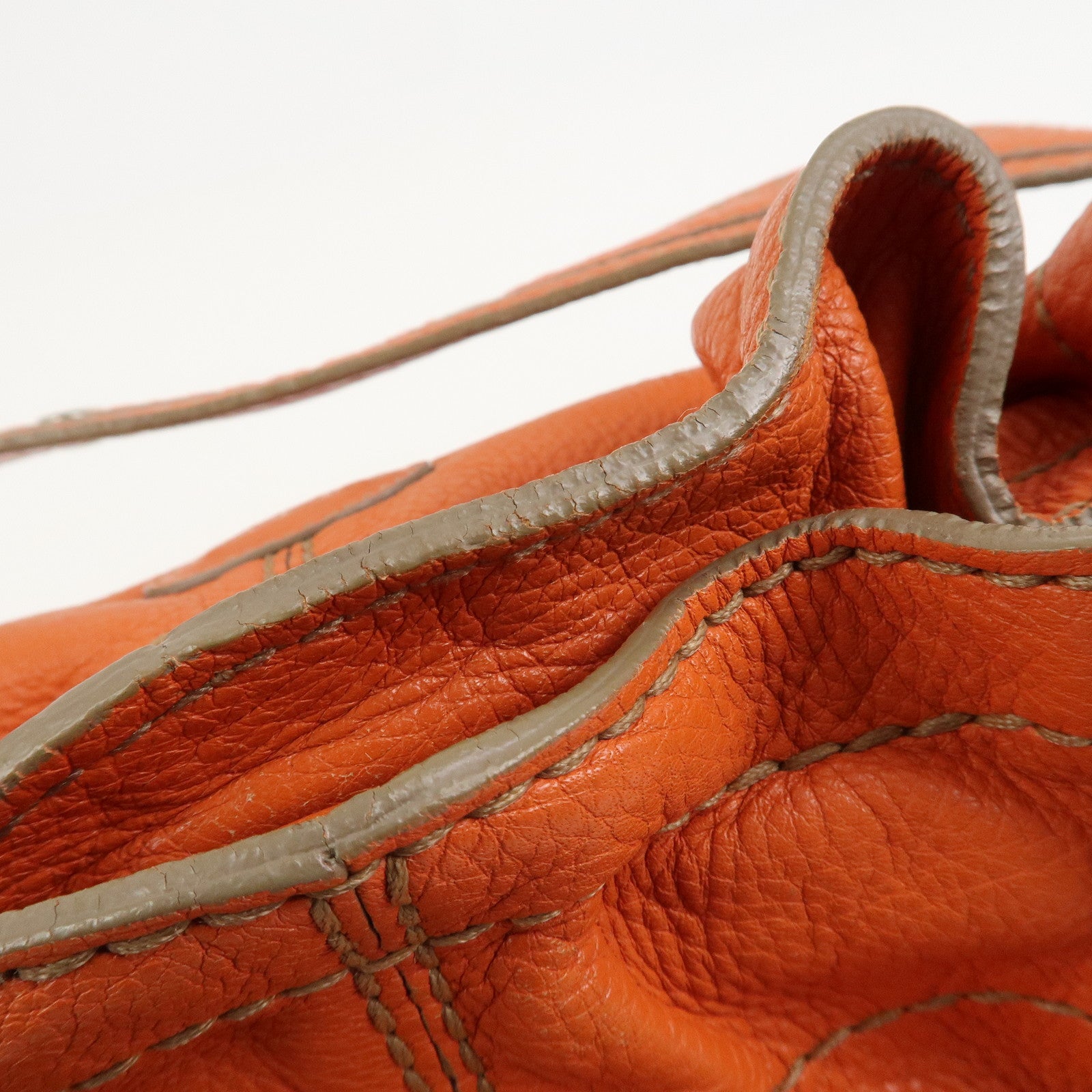 TOD’S Leather Shoulder Bag Hand Bag Orange
