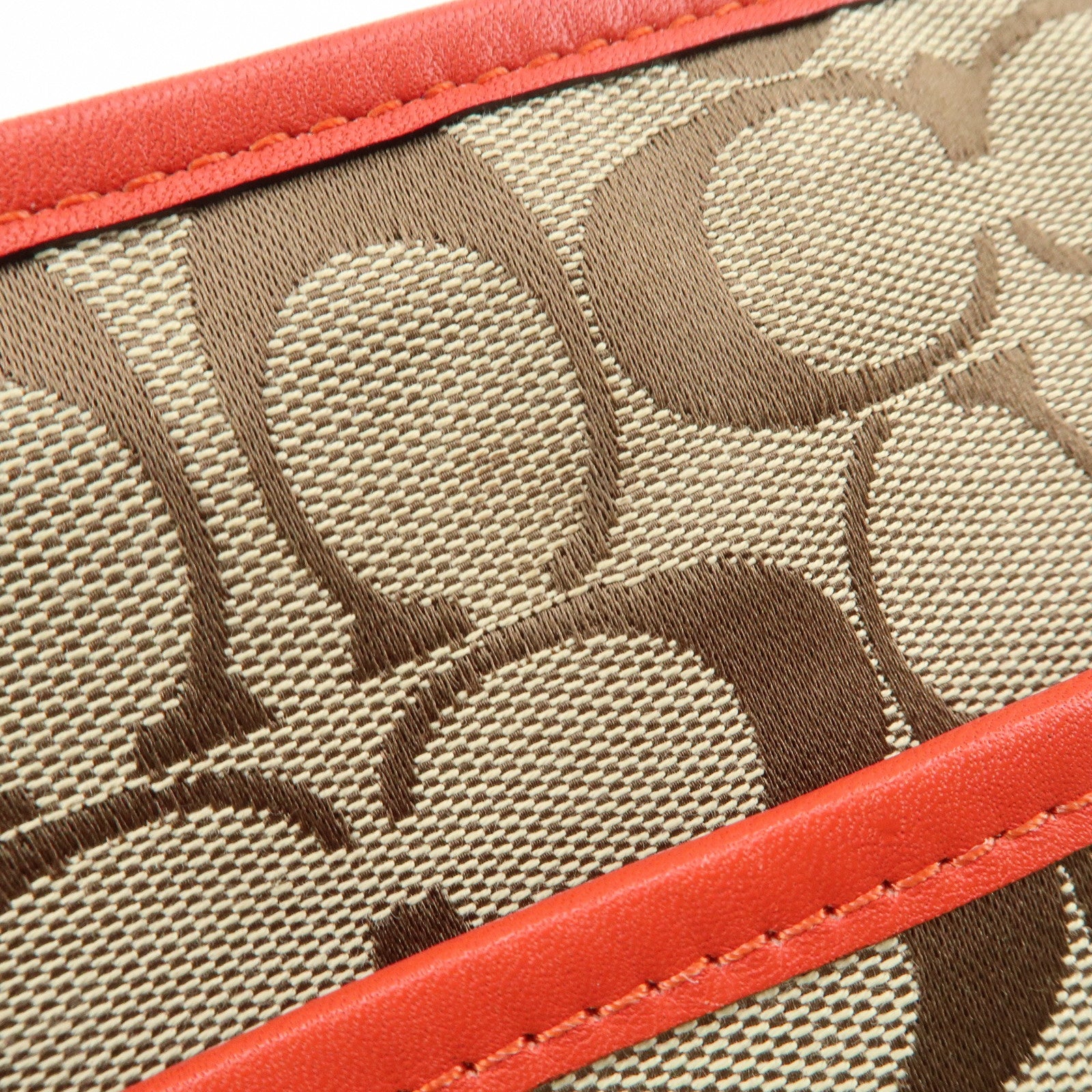 COACH Signature Set of 3 Shoulder Bag Hand Bag Beige Brown Gold