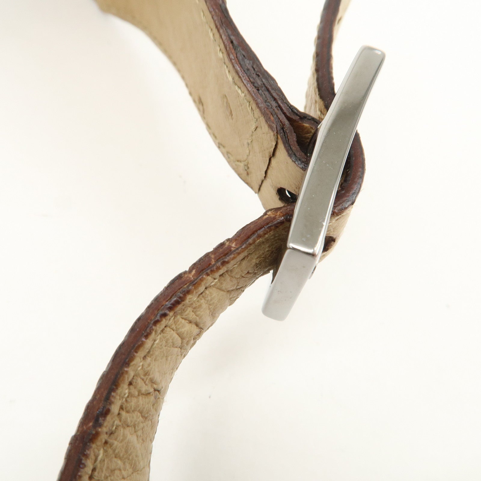 GUCCI Kandensky Leather Shoulder Bag Hand Bag Beige 001・4057