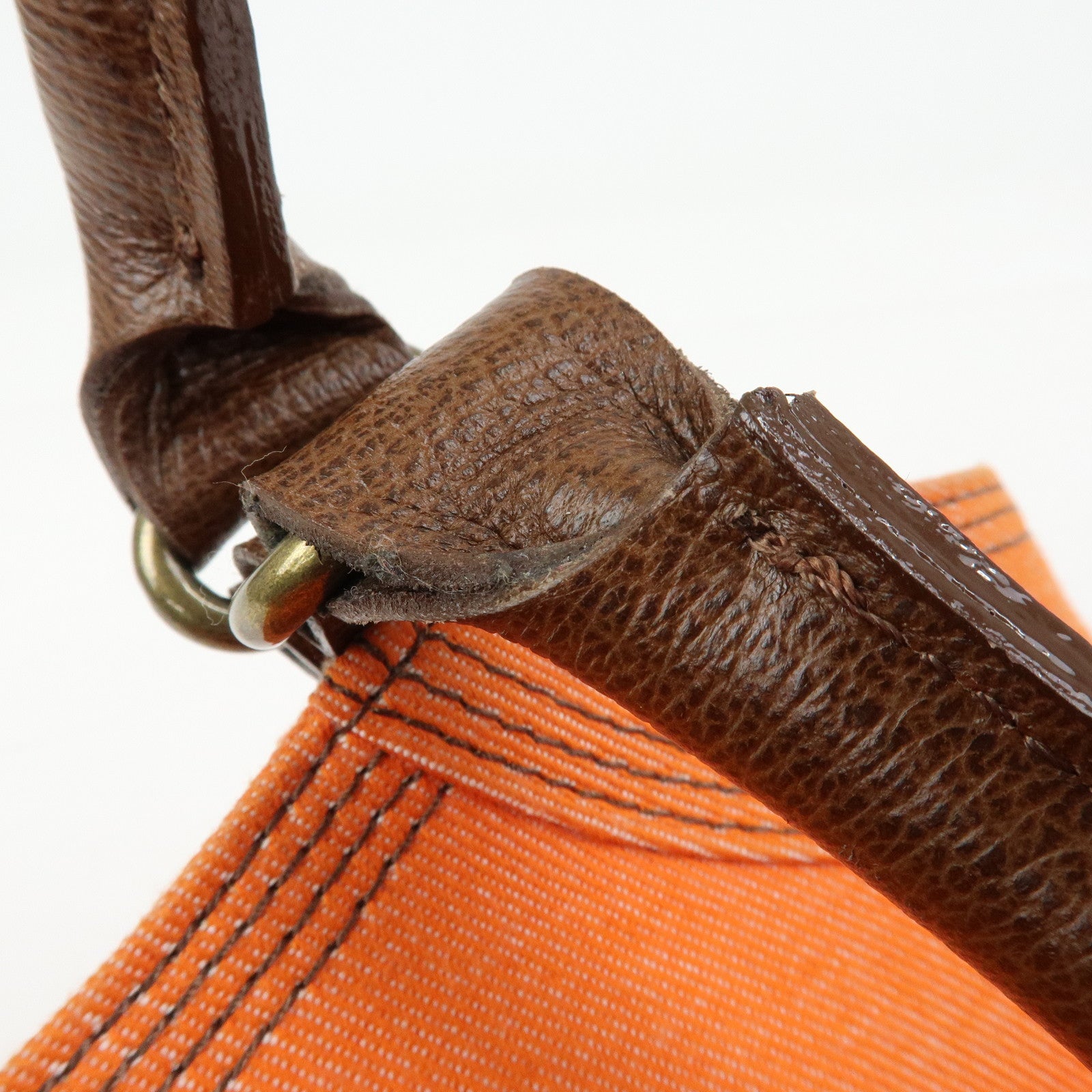 BURBERRY Blue Label Canvas Leather Tote Bag Shoulder Bag Orange