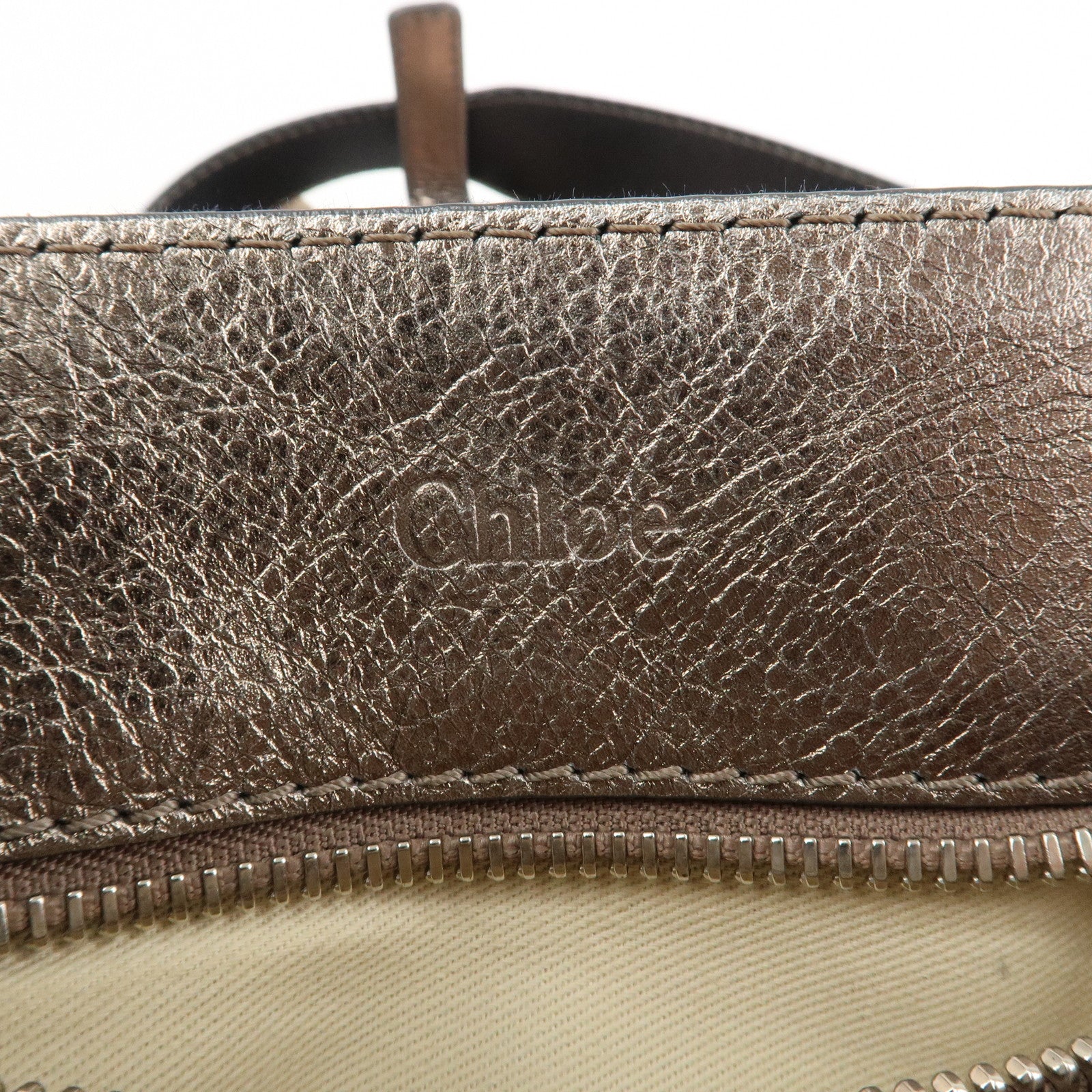 Chloe Denim Leather Shoulder Bag Crossbody Bag Indigo Blue Silver Used