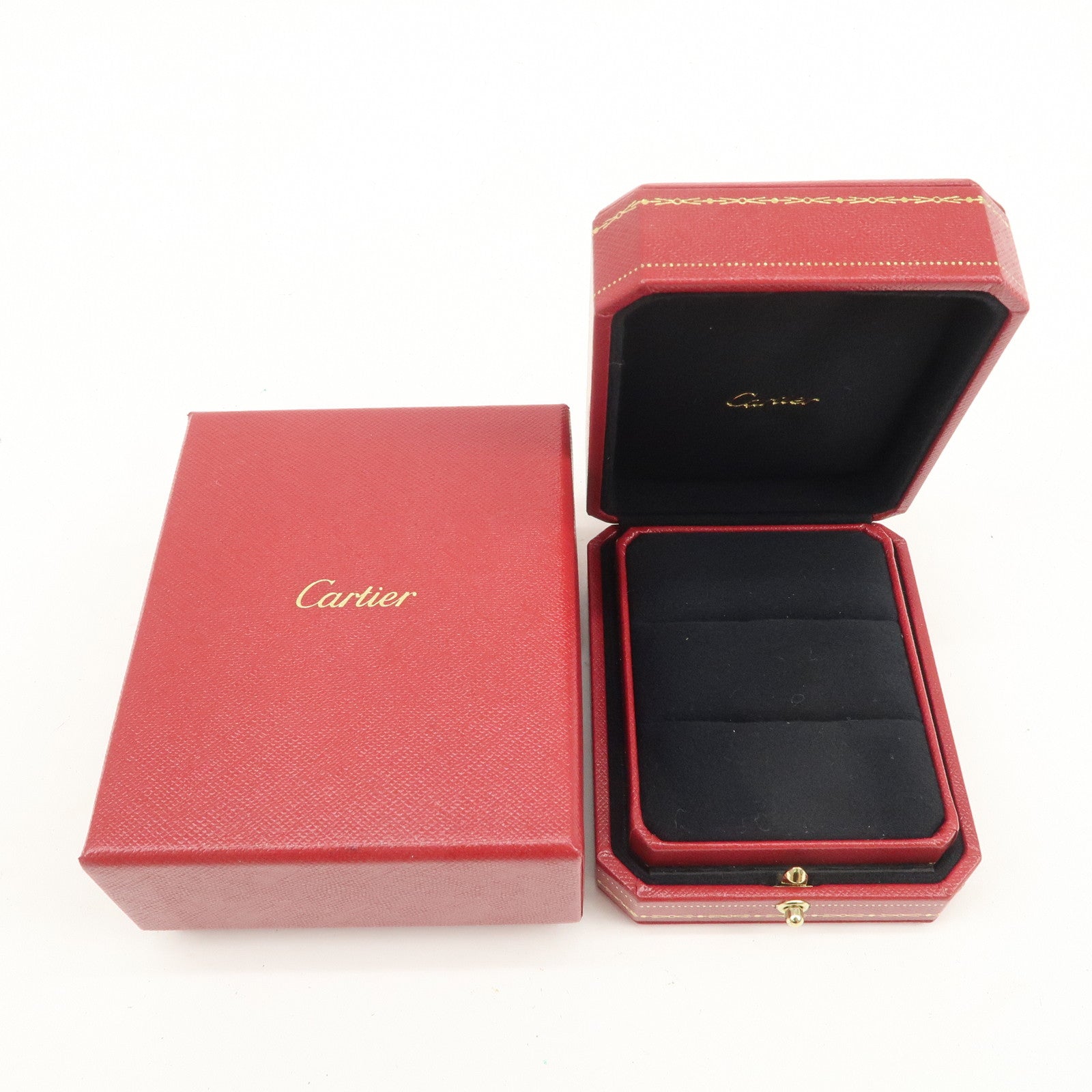 Cartier Set of 2 Pair Jewelry Box Ring Box Display Box Red