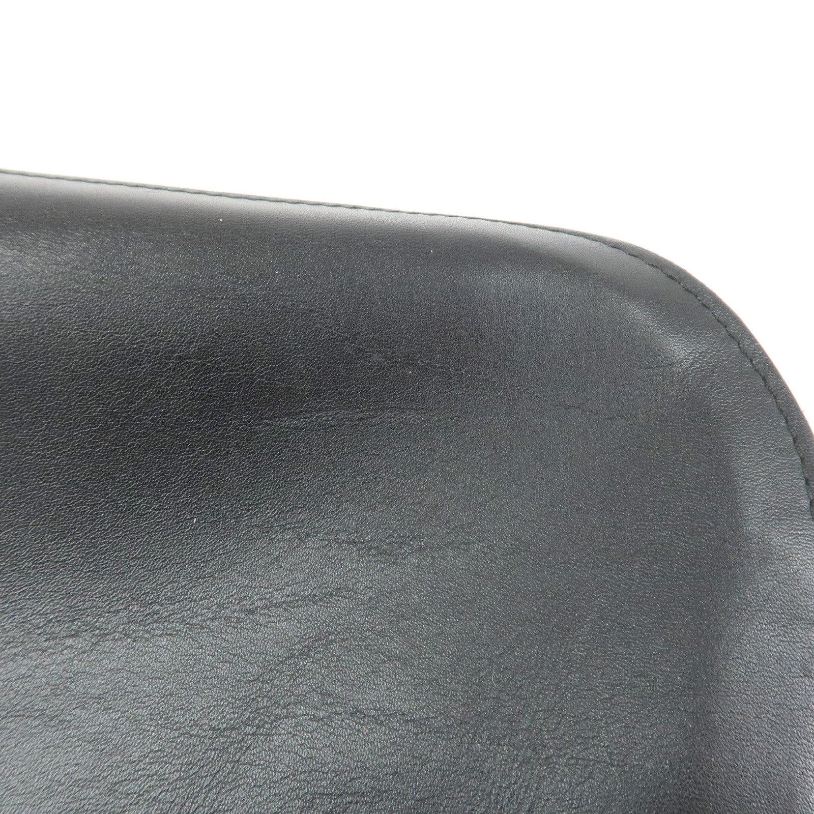 GUCCI Logo Leather Shoulder Bag Hand Bag Black 001繝サ3767