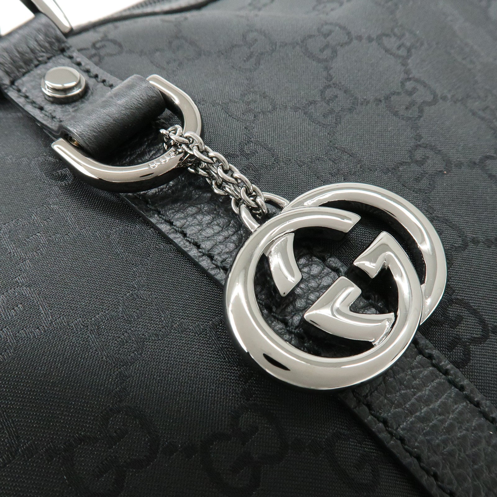 GUCCI Interlocking G Nylon Leather 2Way Hand Shoulder Bag 339550