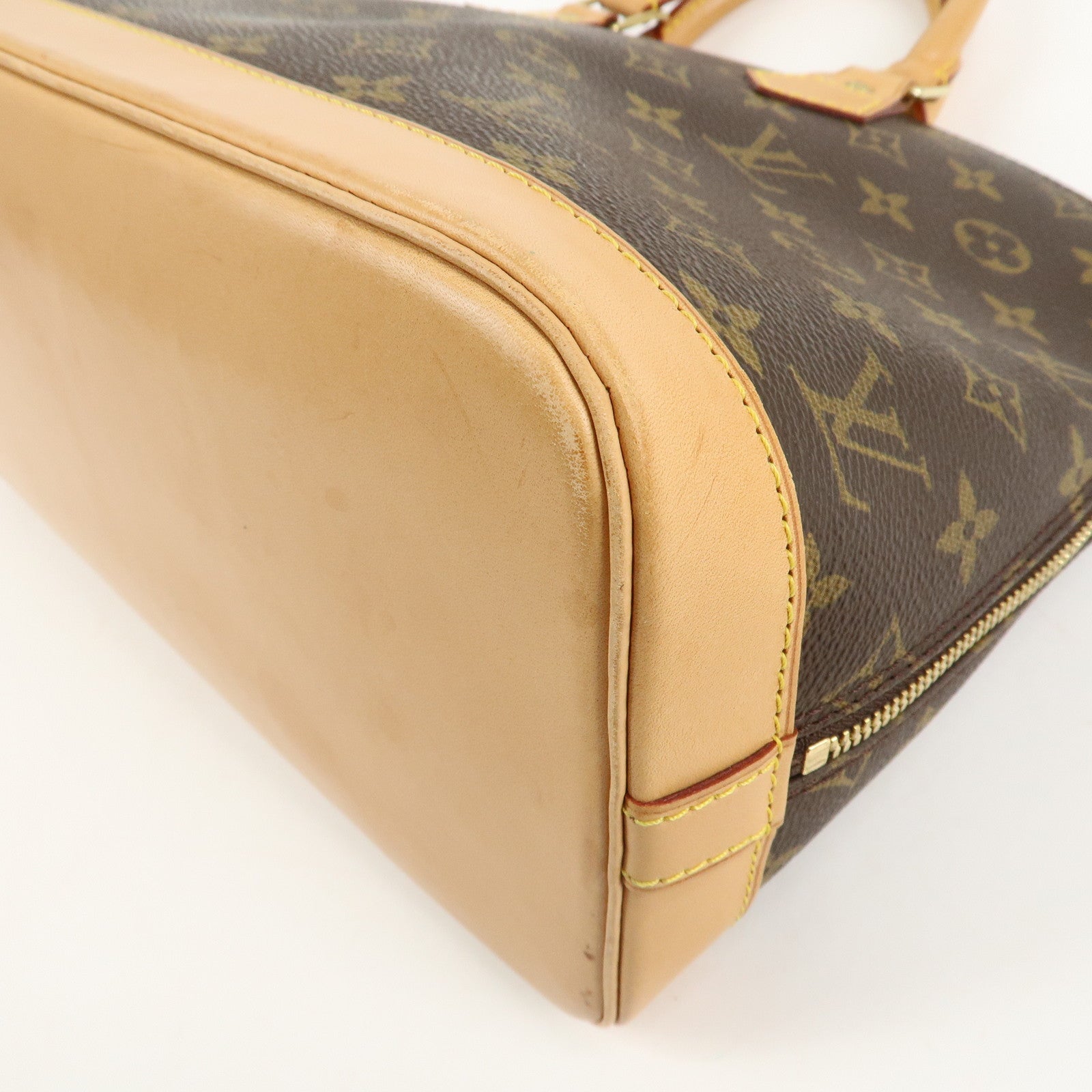 Louis Vuitton Monogram Canvas Alma Hand Bag Brown M51130 Used
