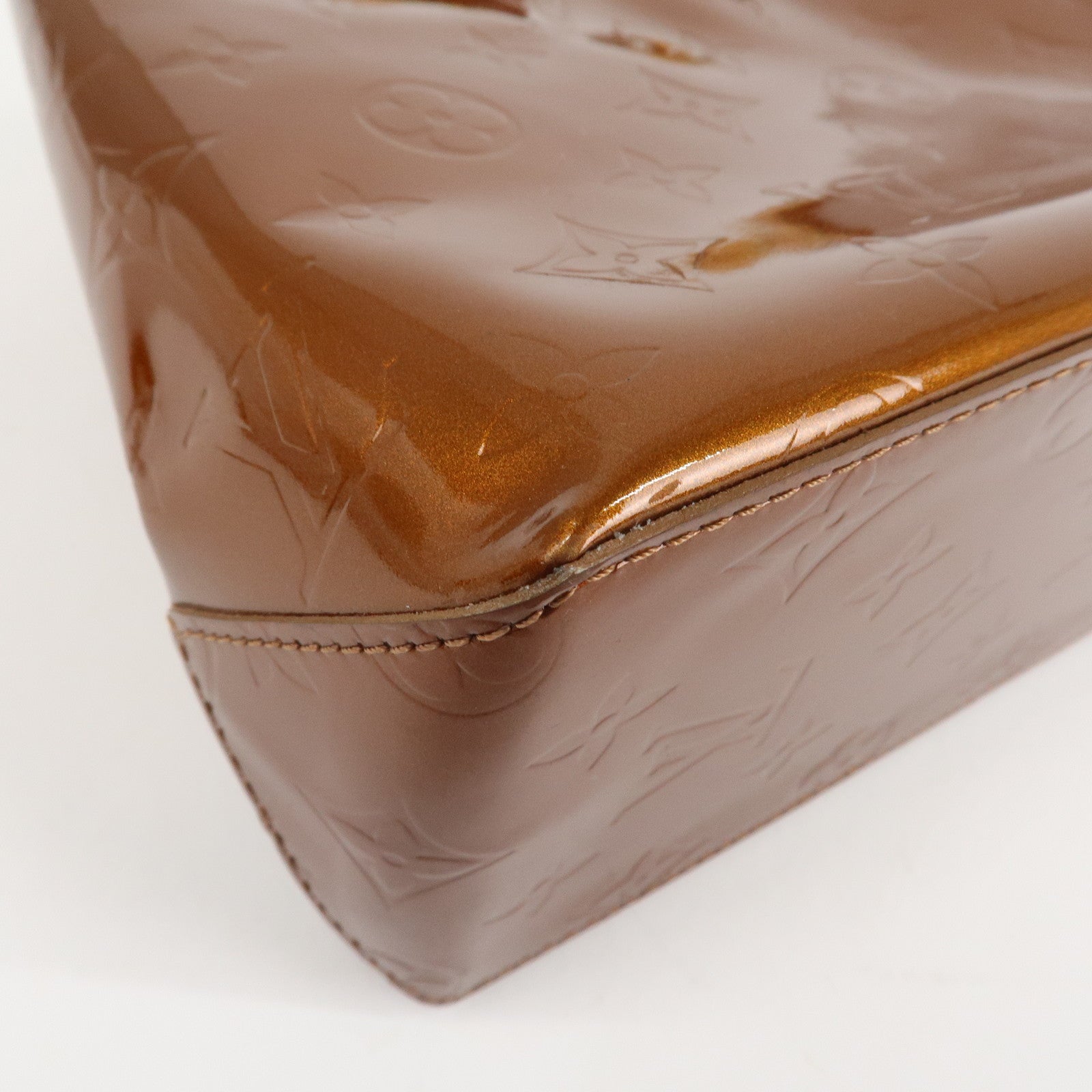 Louis Vuitton Monogram Vernis Lead PM Hand Bag Bronze M91146