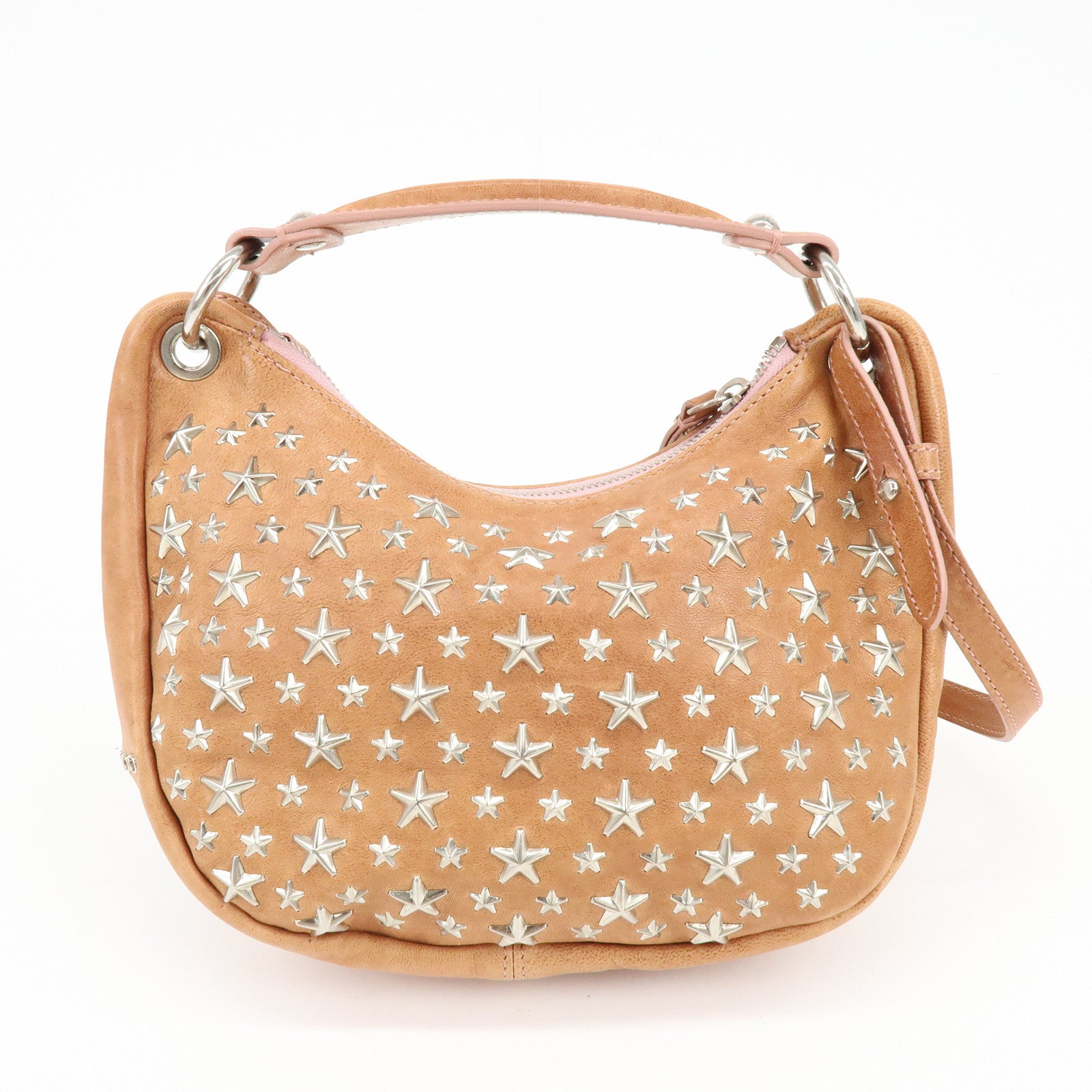 JIMMY CHOO Leather Star Studs Sky 2Way Bag Hand Bag Shoulder Bag