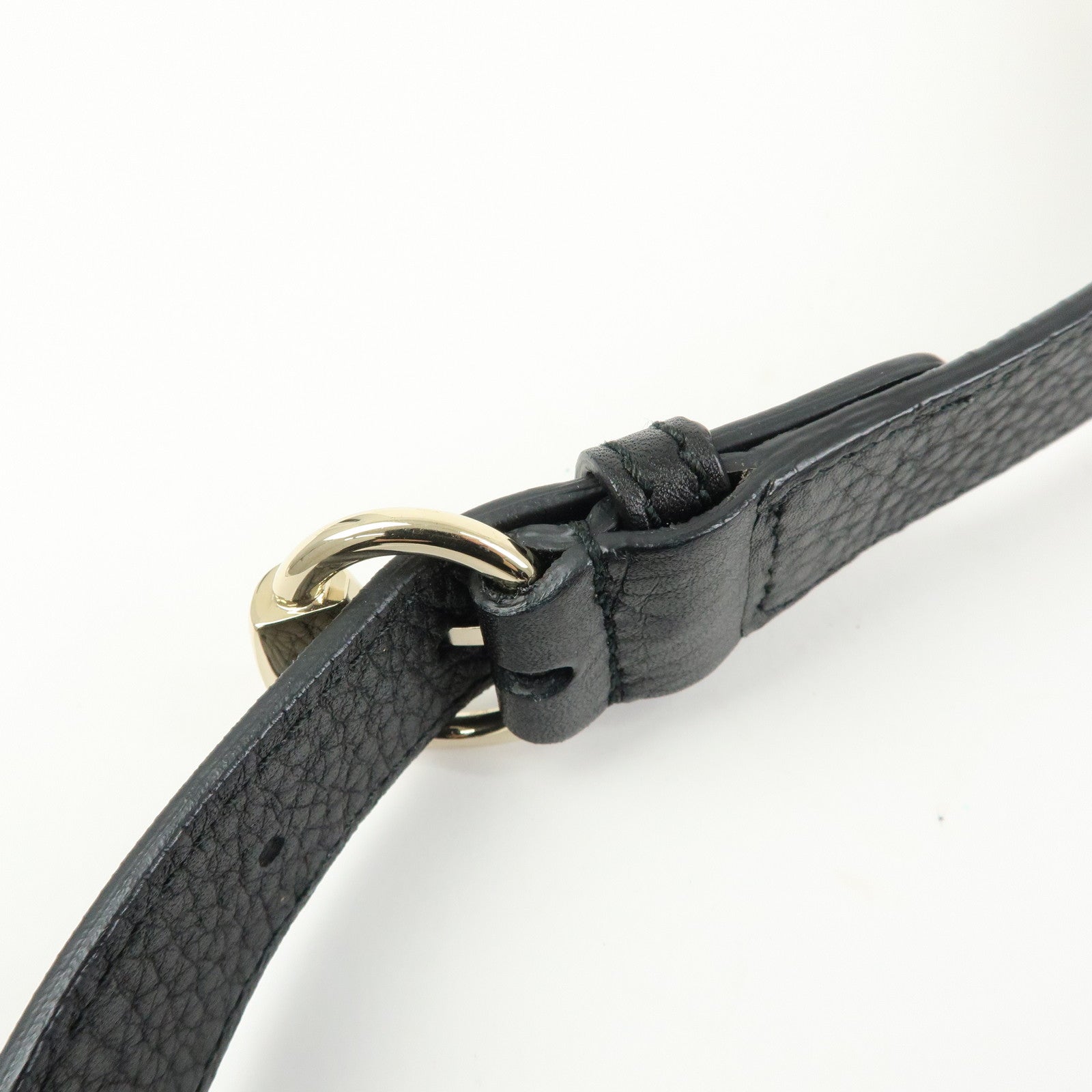 GUCCI SOHO Interlocking G Leather Shoulder Bag Black 308361
