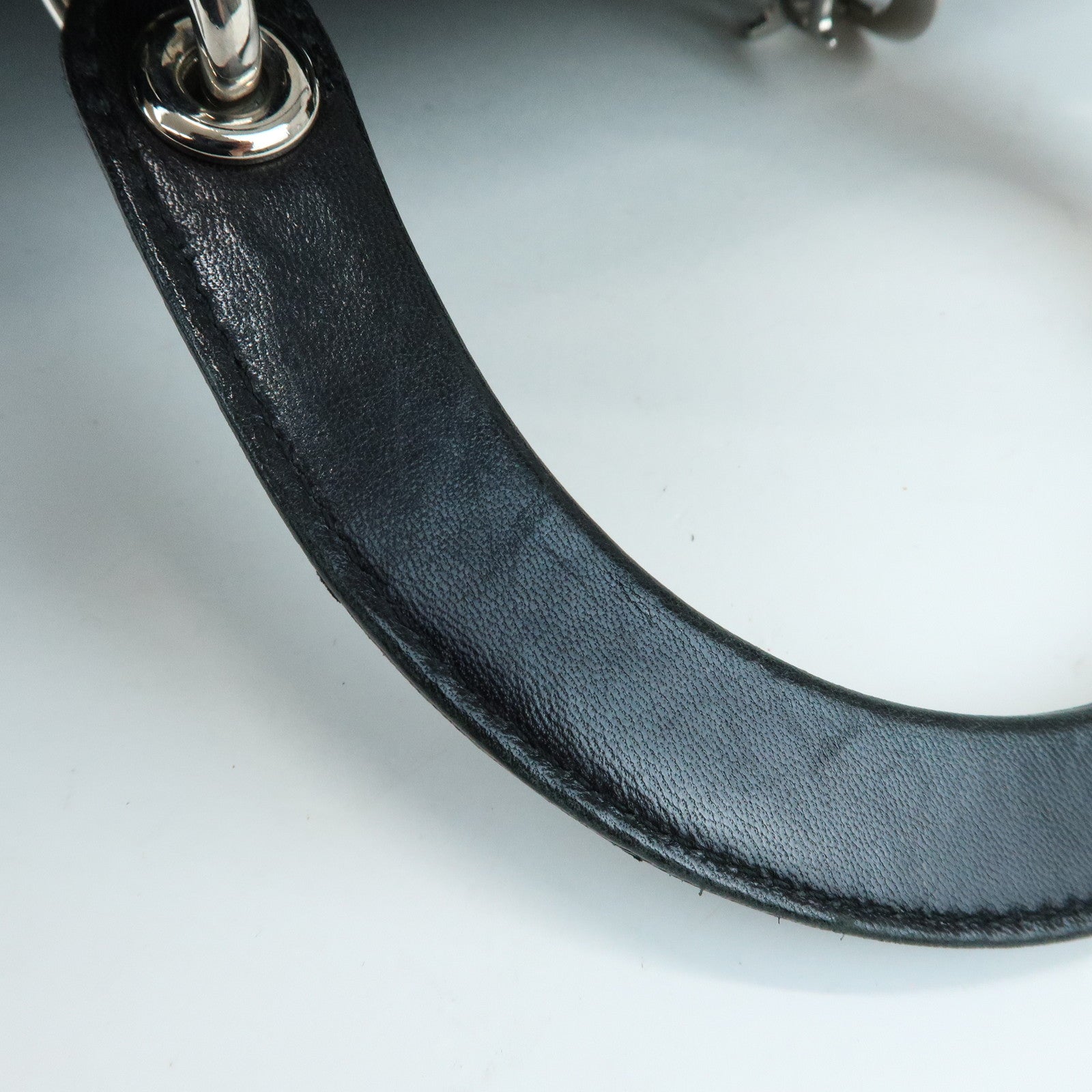 Christian Dior Cannage Leather Tote Bag Hand Bag Black