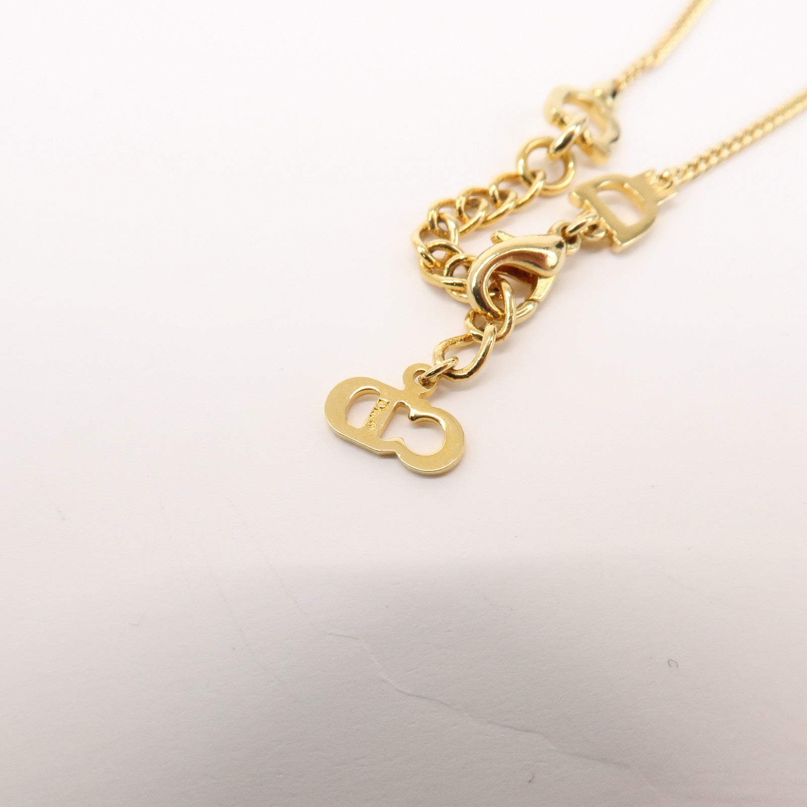 Christian Dior Logo D Motif Metal Bracelet Gold