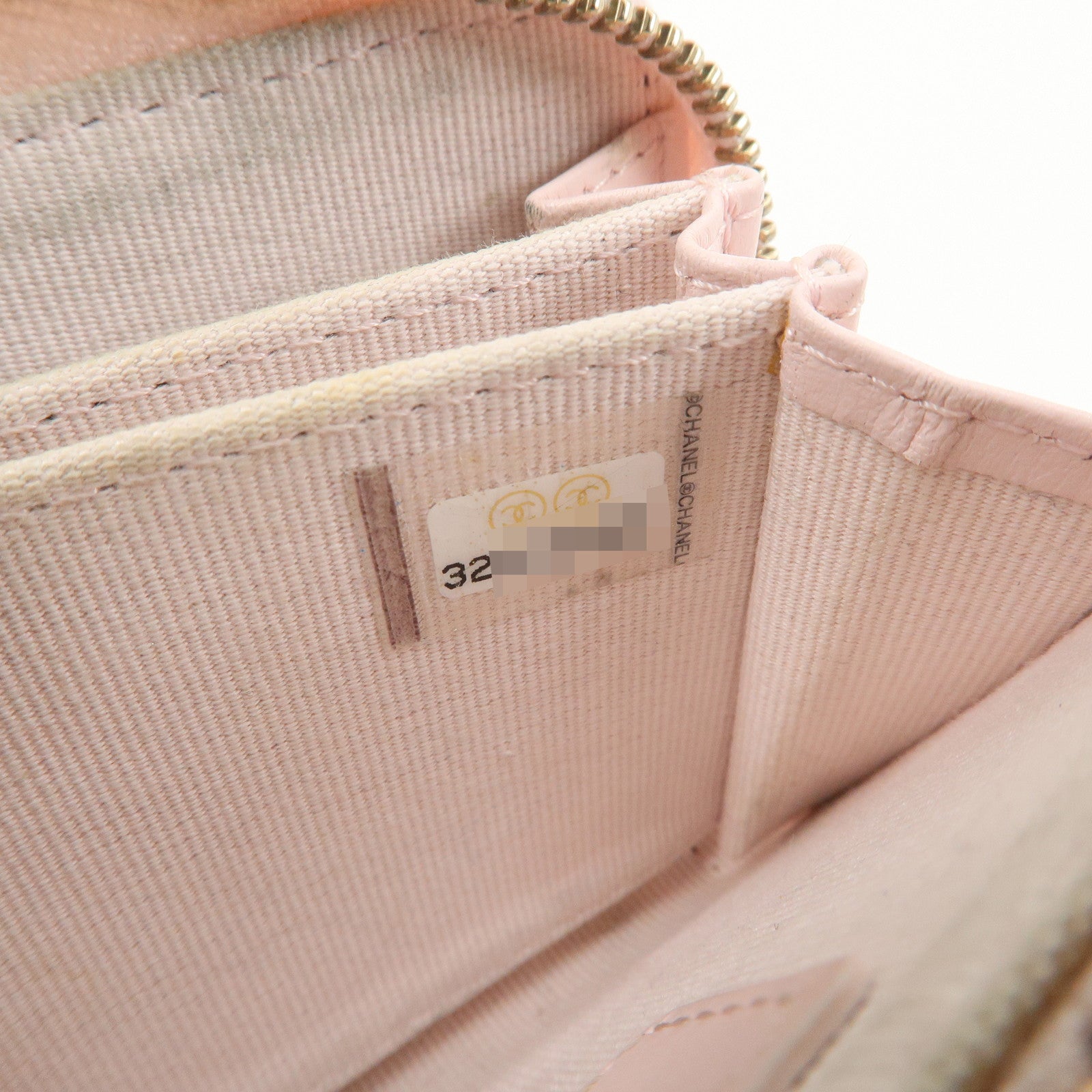 CHANEL Time Classic Matelasse Caviar Skin Zippy Coin Purse Pink AP0216 Used