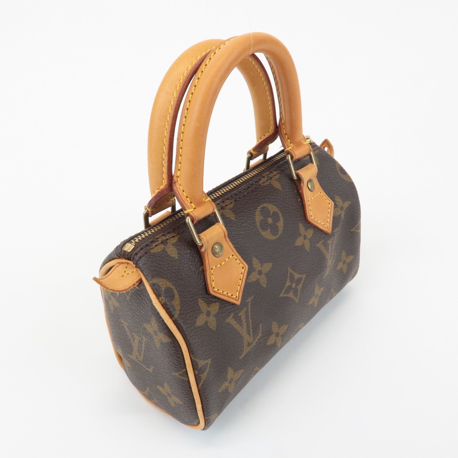 Louis Vuitton Monogram Mini Speedy Hand Bag Brown M41534