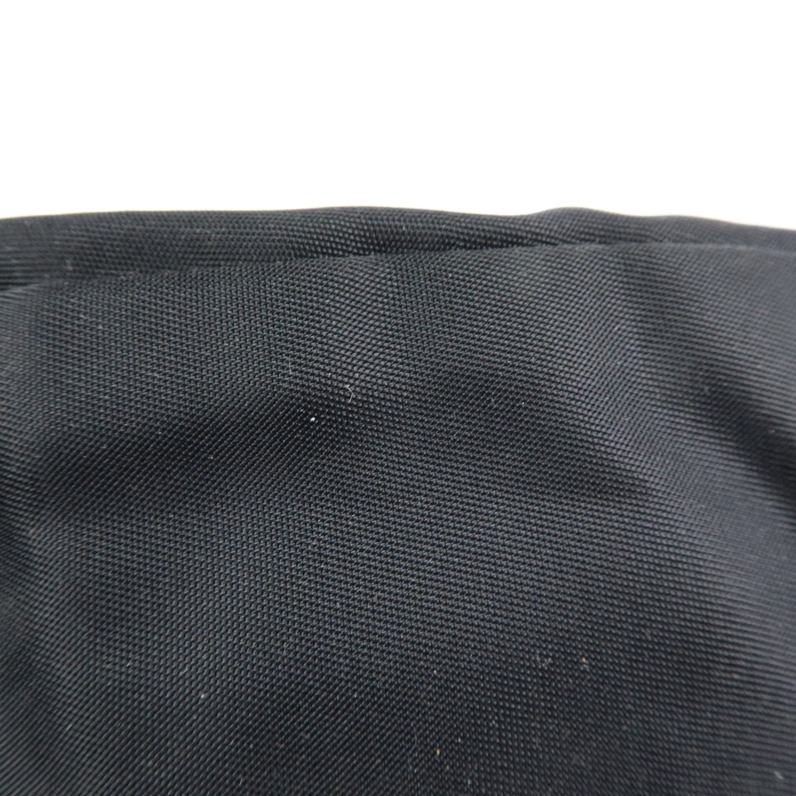 PRADA Triangle Logo Nylon Cosmetic Pouch Makeup Bag Black