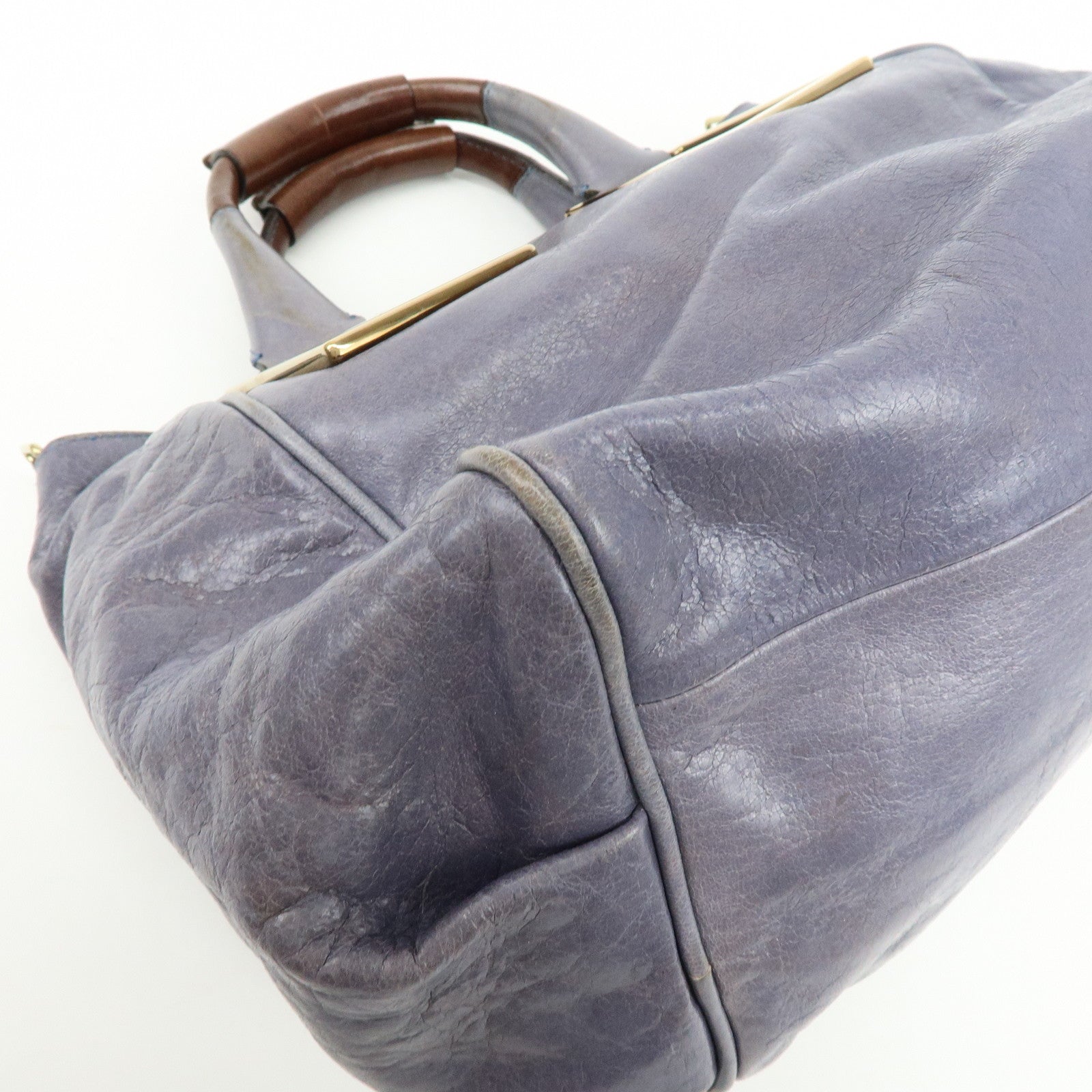 Chloe Ethel Leather 2Way Bag Shoulder Bag Hand Bag Gray