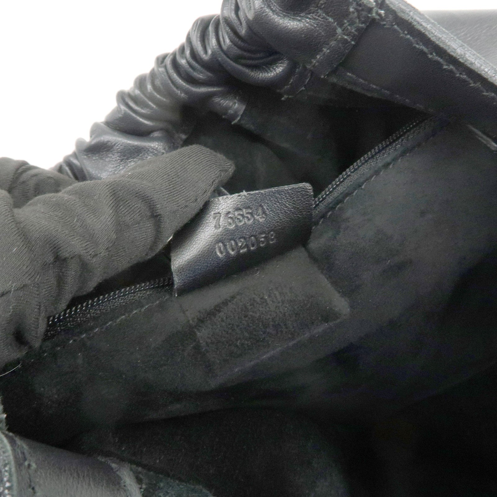 GUCCI Leather Tote Bag Hand Bag Black 76554