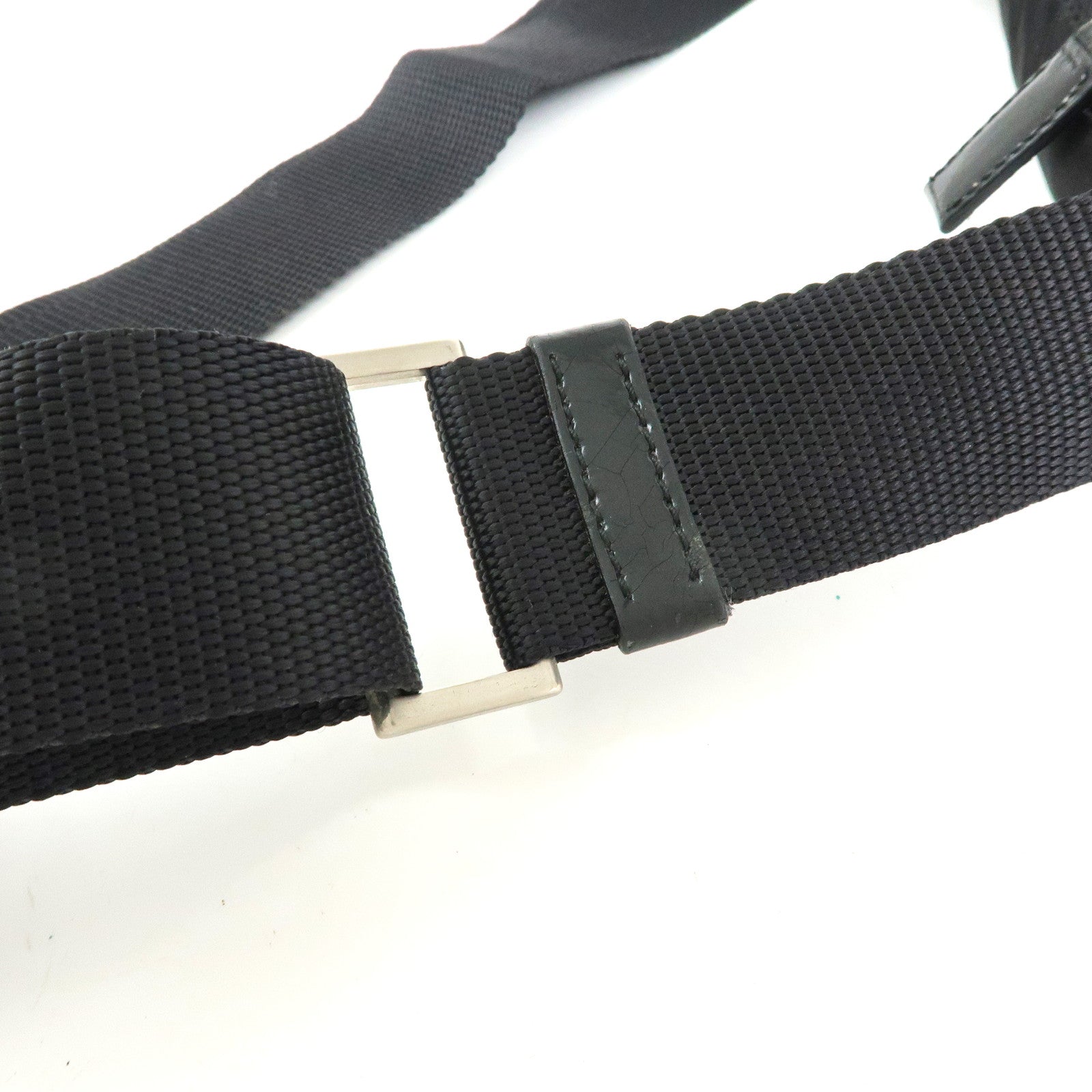 PRADA Triangle Logo Nylon Shoulder Bag Crossbody Bag Black BT8994