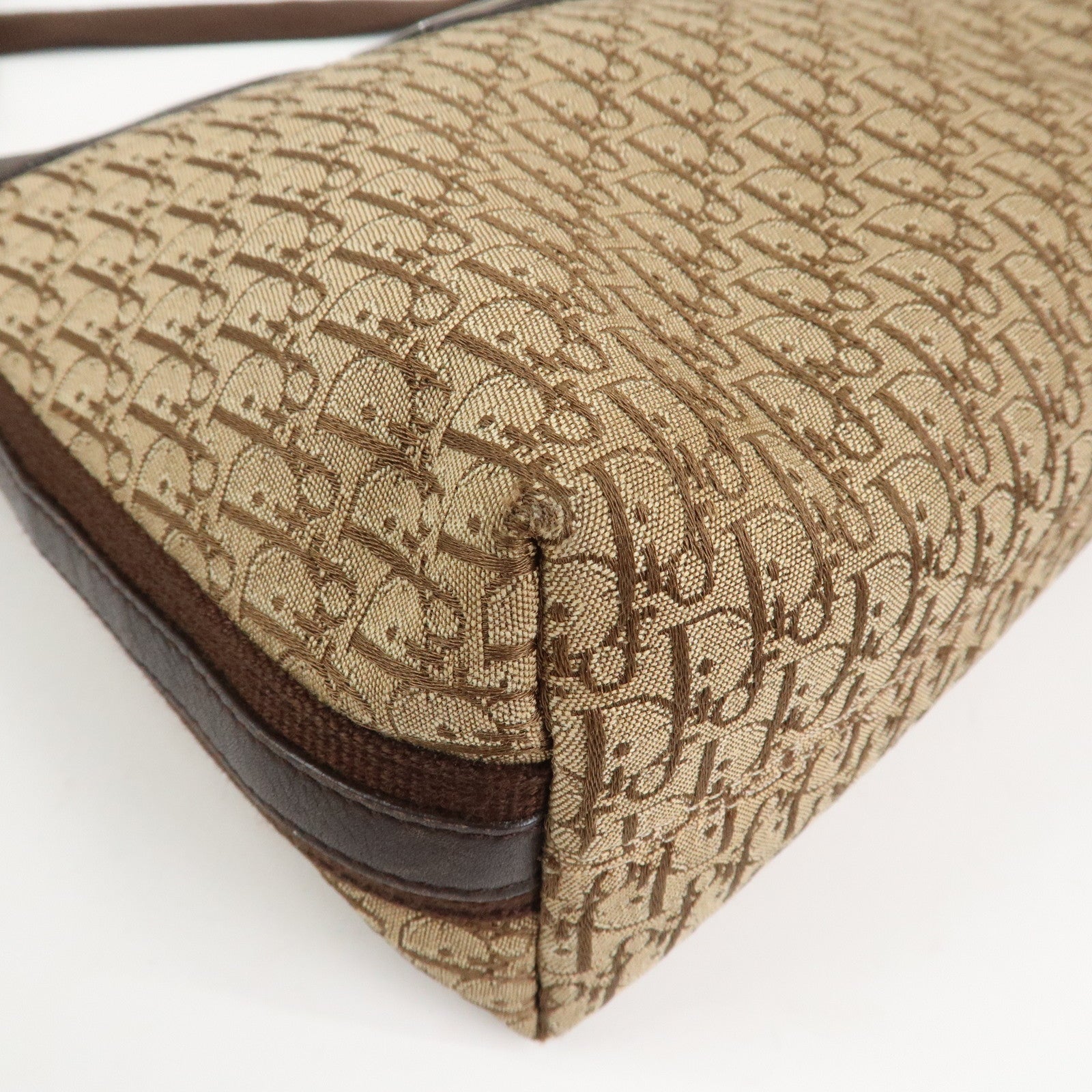 Christian Dior Street Chic Trotter Canvas Leather Shoulder Bag