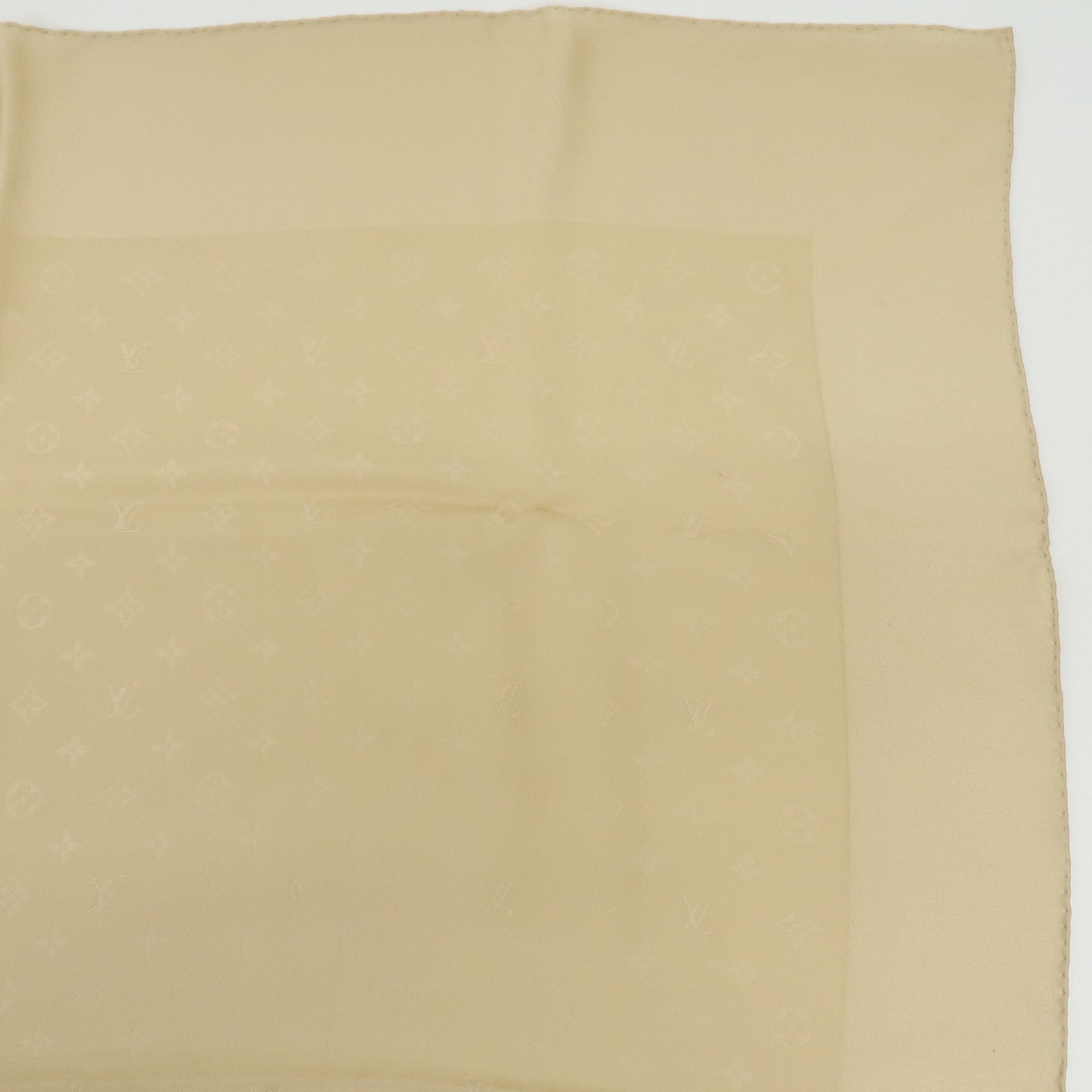 Louis Vuitton Monogram Silk 100% Scarf Beige