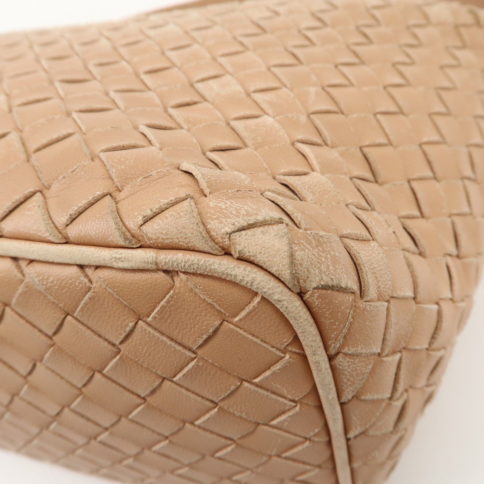 BOTTEGA VENETA Intrecciato Leather Shoulder Bag Hand Bag Pink Used