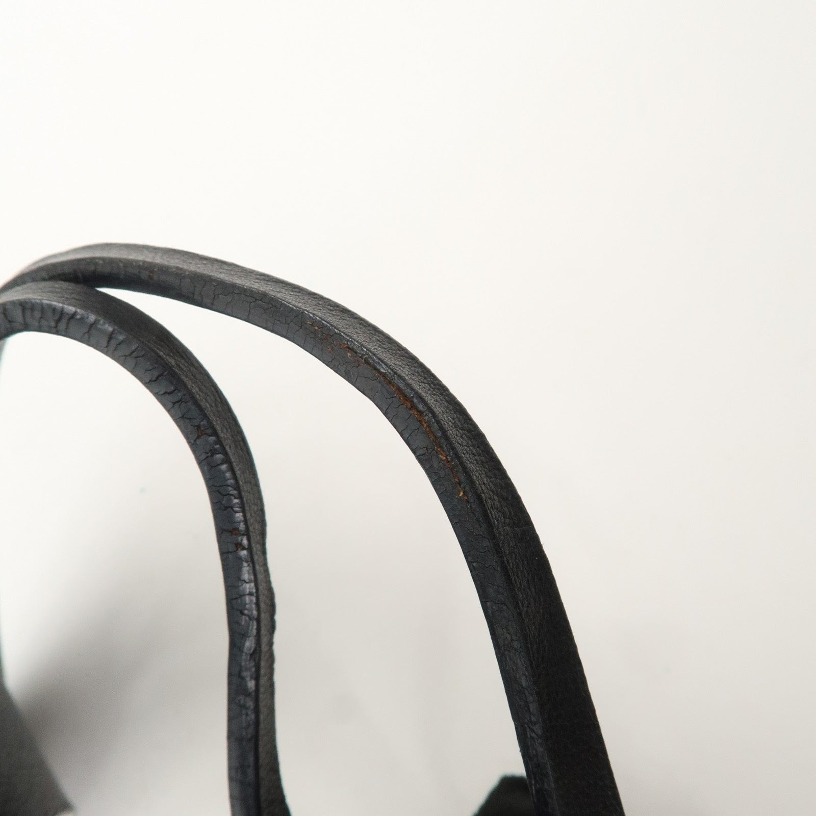 LOEWE Logo Leather Tote Bag Hand Bag Shoulder Bag Black